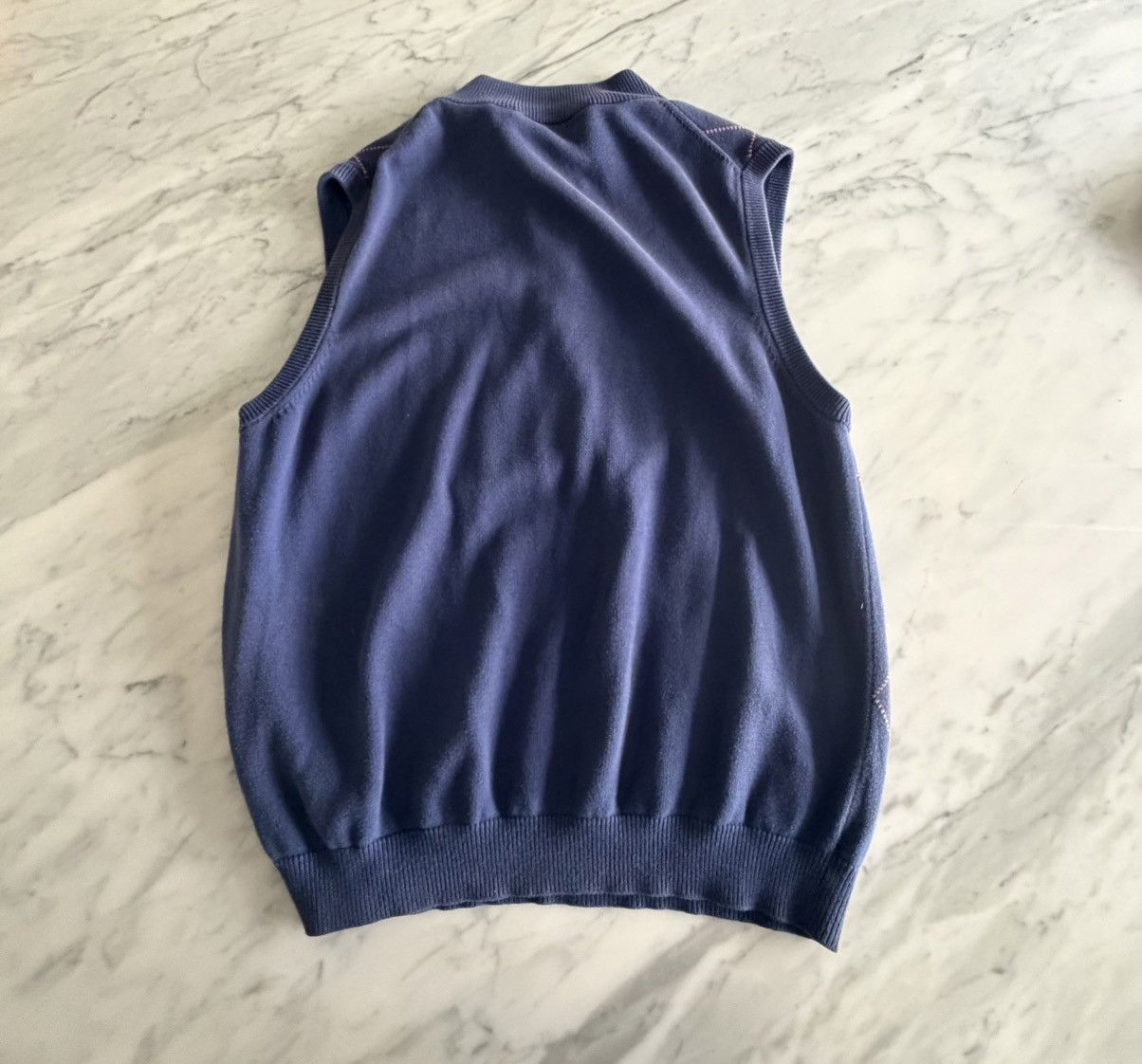 Donald Ross Donald Ross Argyle Quarter Zip Sweater Vest Navy Size US XL / EU 56 / 4 - 3 Thumbnail