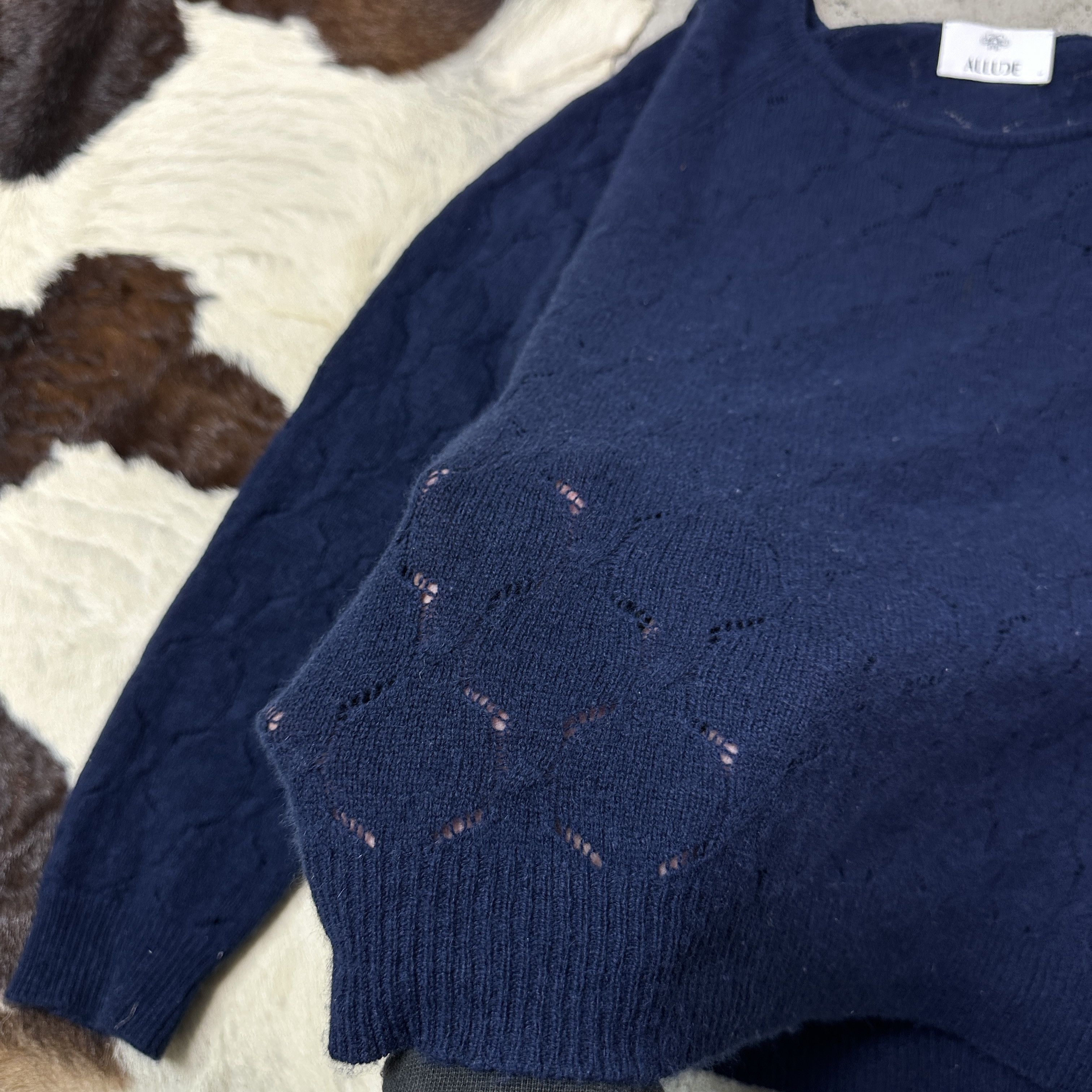 Allude Vintage Old Money Cashmere Allude Mesh Sweater Y2K Size L / US 10 / IT 46 - 9 Thumbnail