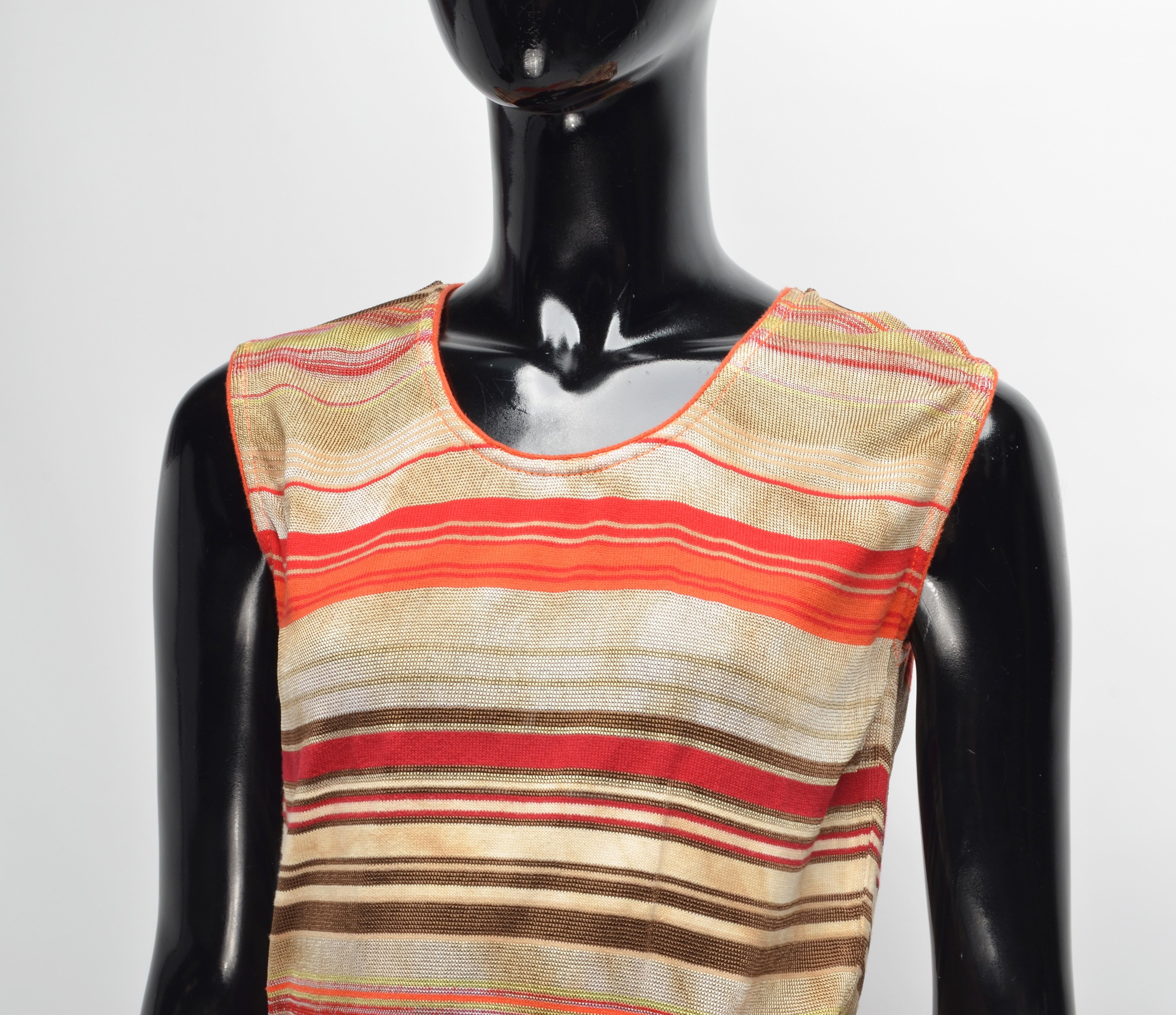 Trussardi × Vintage Vintage Trussardi Jeans Striped Mesh Top Size M / US 6-8 / IT 42-44 - 2 Thumbnail