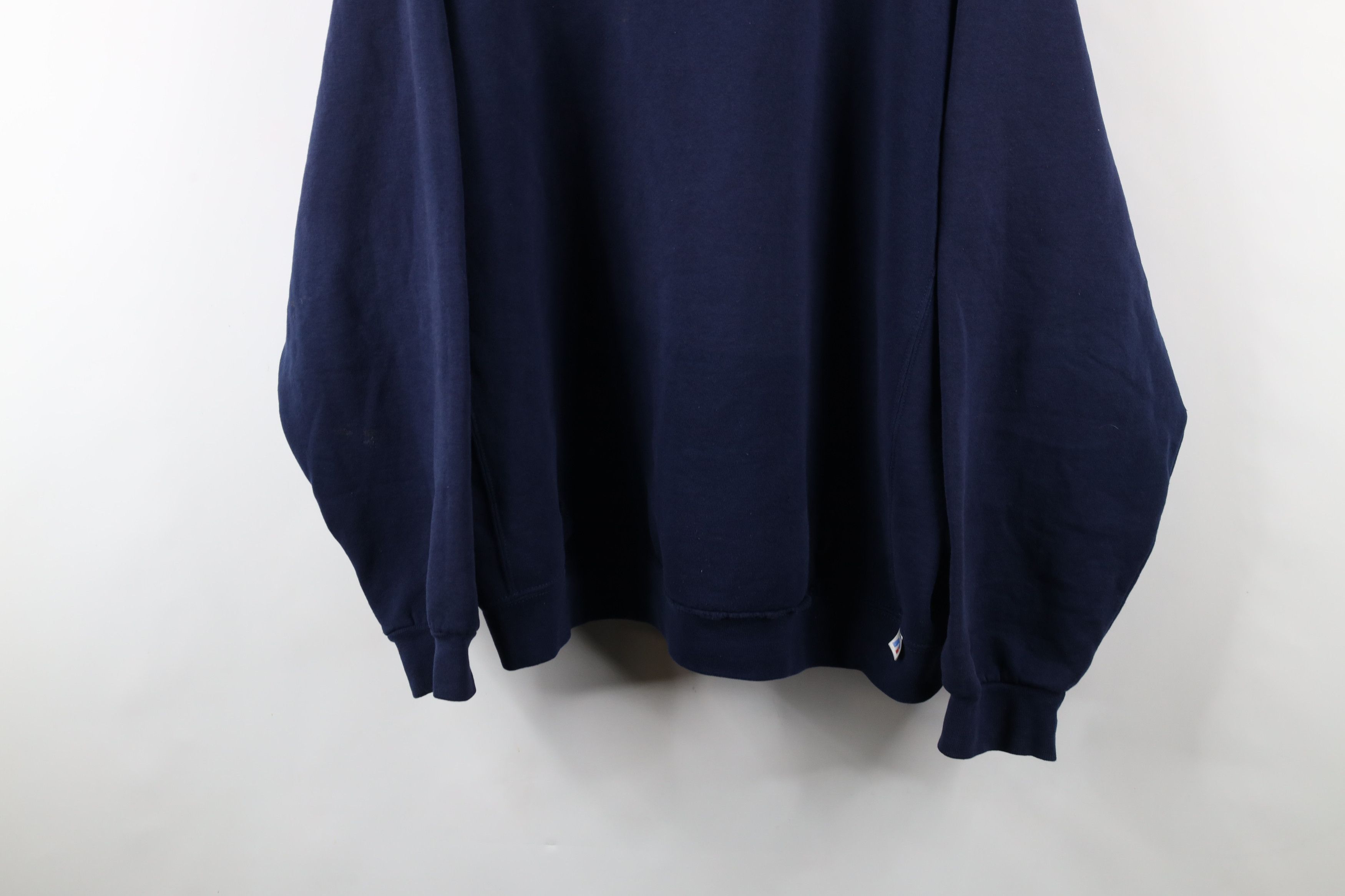 Russell Athletic Vintage 90s Russell Athletic Blank Hoodie Sweatshirt Blue Size US XXL / EU 58 / 5 - 3 Thumbnail