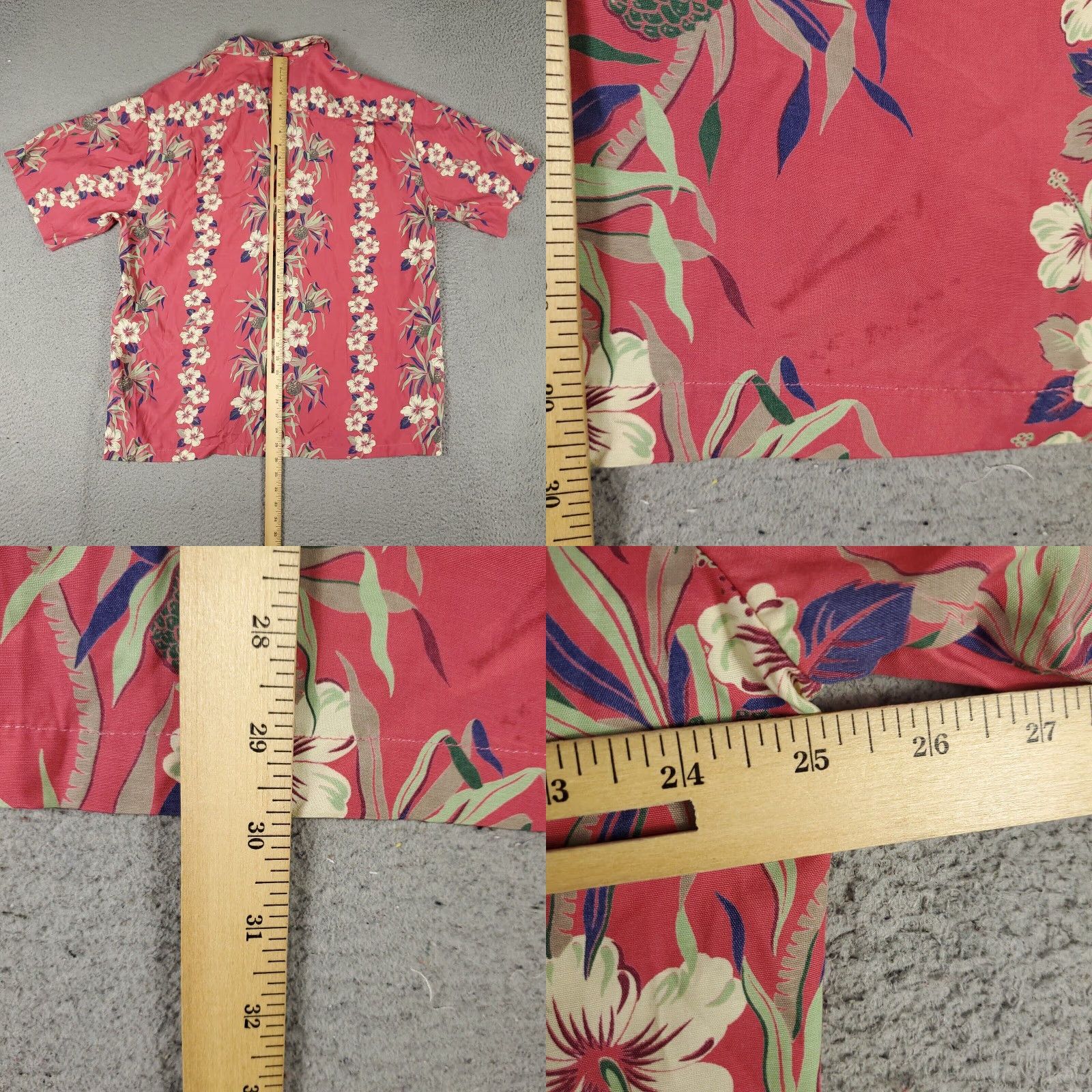 IOLANI VINTAGE IOLANI Hawaiian Shirt Mens Large Pink Geometric Rayon Button-Up Aloha Size US L / EU 52-54 / 3 - 8 Thumbnail