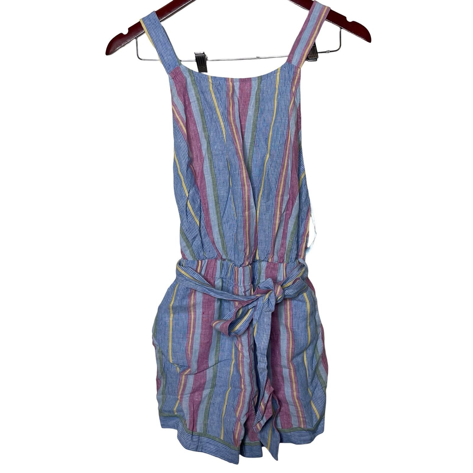 Frame FRAME striped 100% linen romper sz XS Size 24" / US 00 / IT 34 - 2 Thumbnail