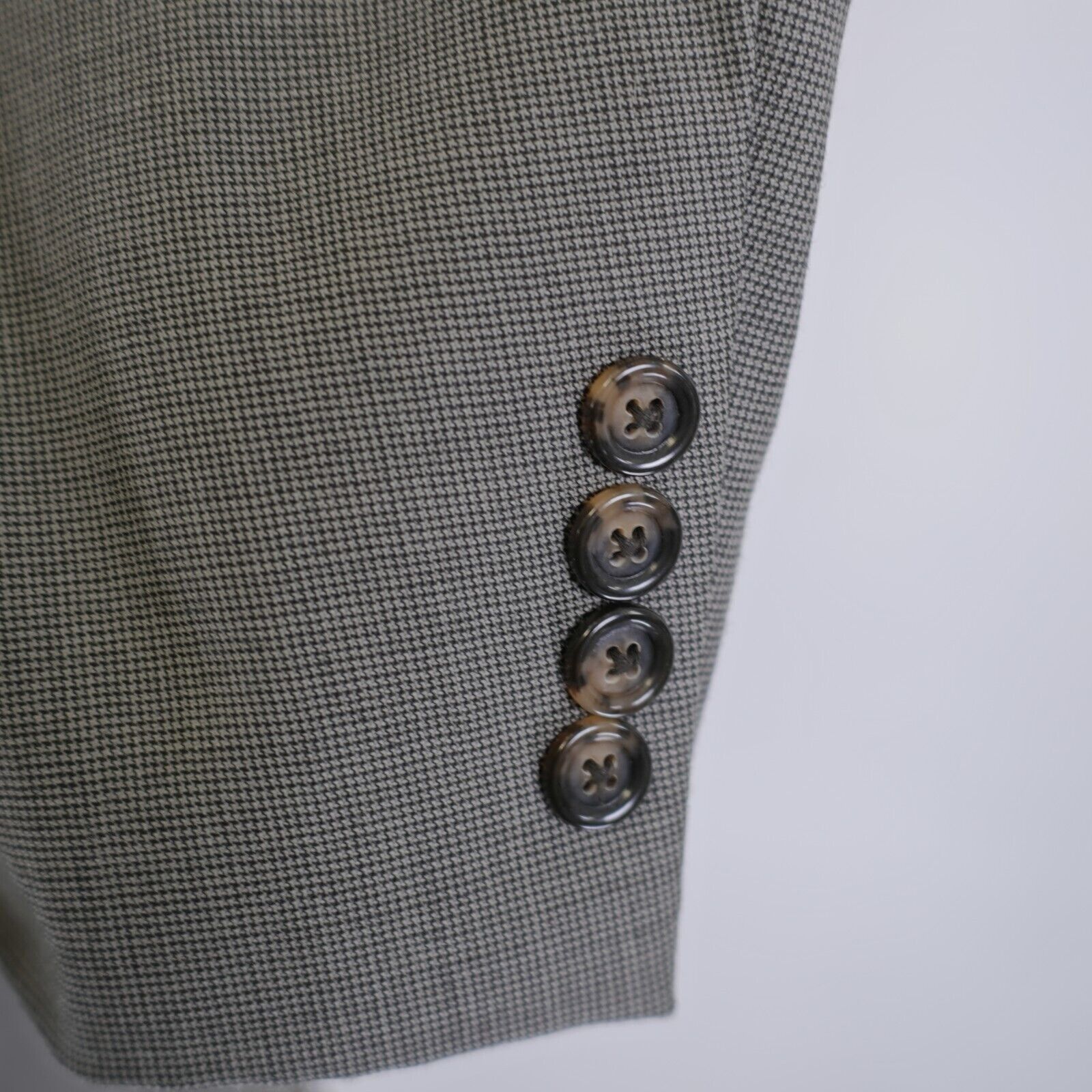 Jos. A. Bank Jos A Bank Textured Wool Beige Black Star Check 44R Blazer 2 Size 44R - 3 Thumbnail