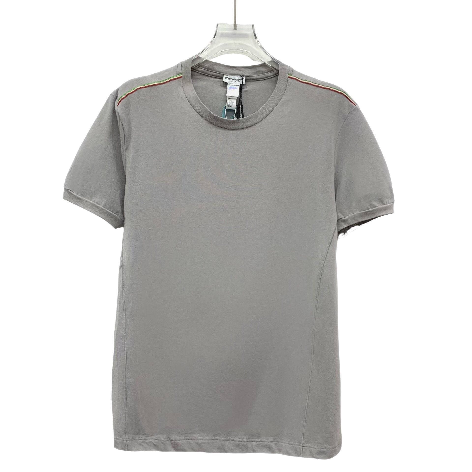 Dolce & Gabbana Dolce & Gabbana Stripe Trim Cotton T-Shirt L Size US L / EU 52-54 / 3 - 1 Thumbnail