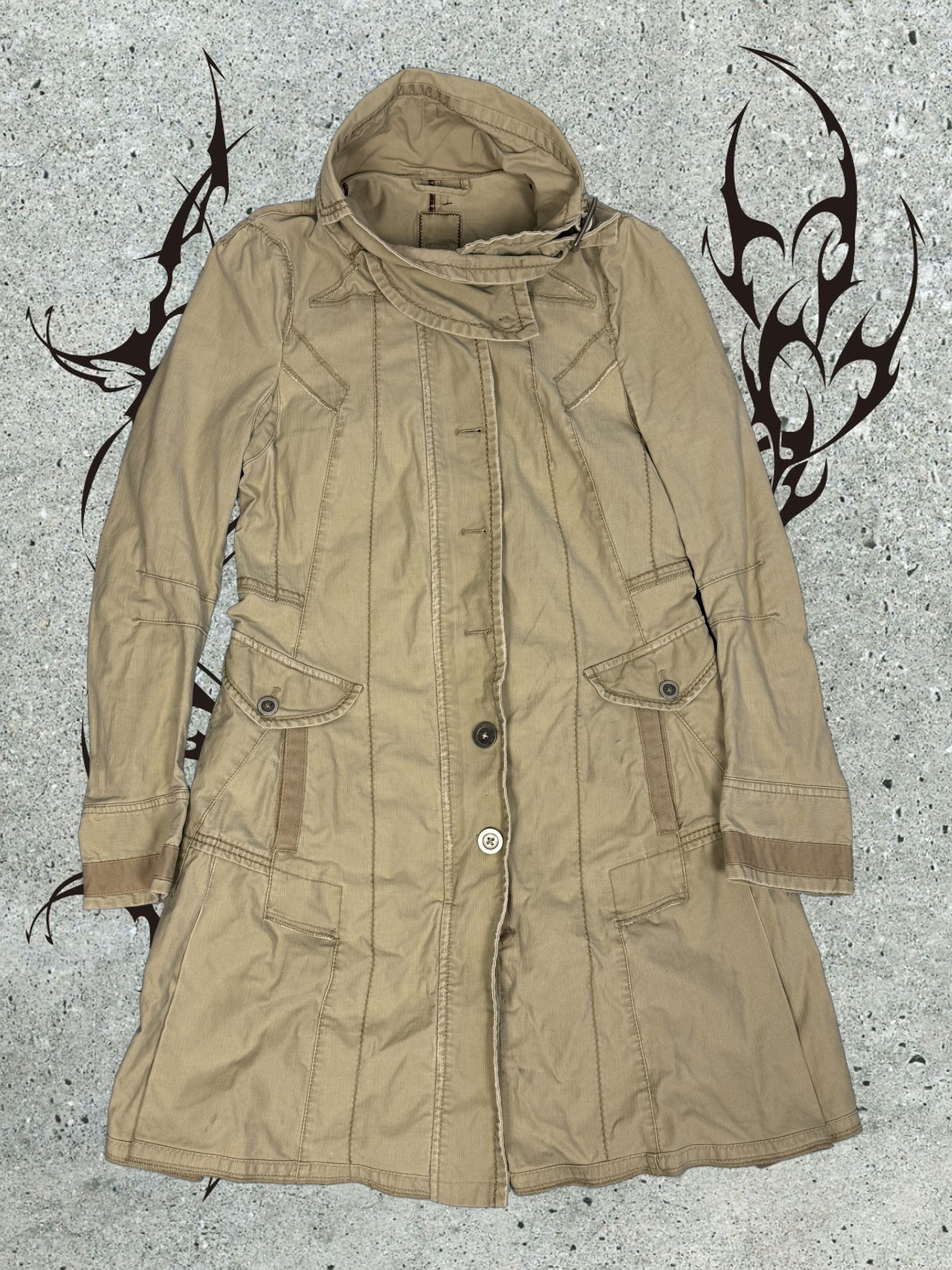 Marithe + Francois Girbaud Crazy vintage M+FG beige stand up collar coat Size S / US 4 / IT 40 - 1 Thumbnail
