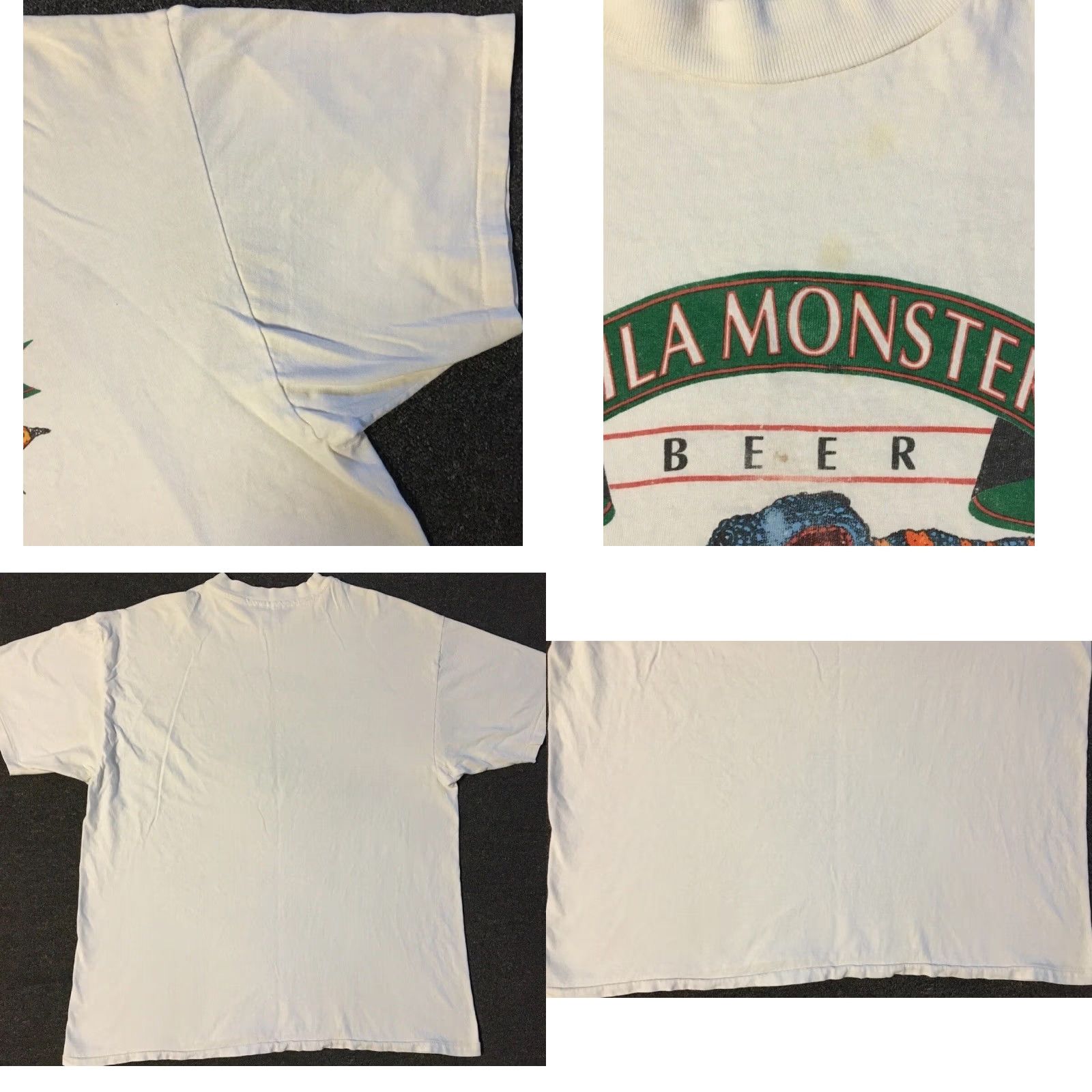 Vintage Vtg 90s Gila Monster Beer Faded Distress Shirt XXL White Men T-Shirt Bar Biker Humor Rock Grunge Retro USA Size US XXL / EU 58 / 5 - 8 Thumbnail