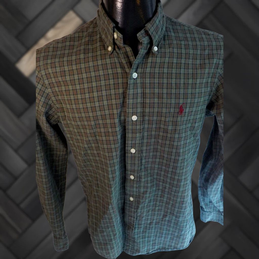 Ralph Lauren VINTAGE Ralph Lauren Button-Down Shirt LS Small 100% Cotton Plaid Green Red Black Yellow Mens Mens Size US S / EU 44-46 / 1 - 1 Thumbnail