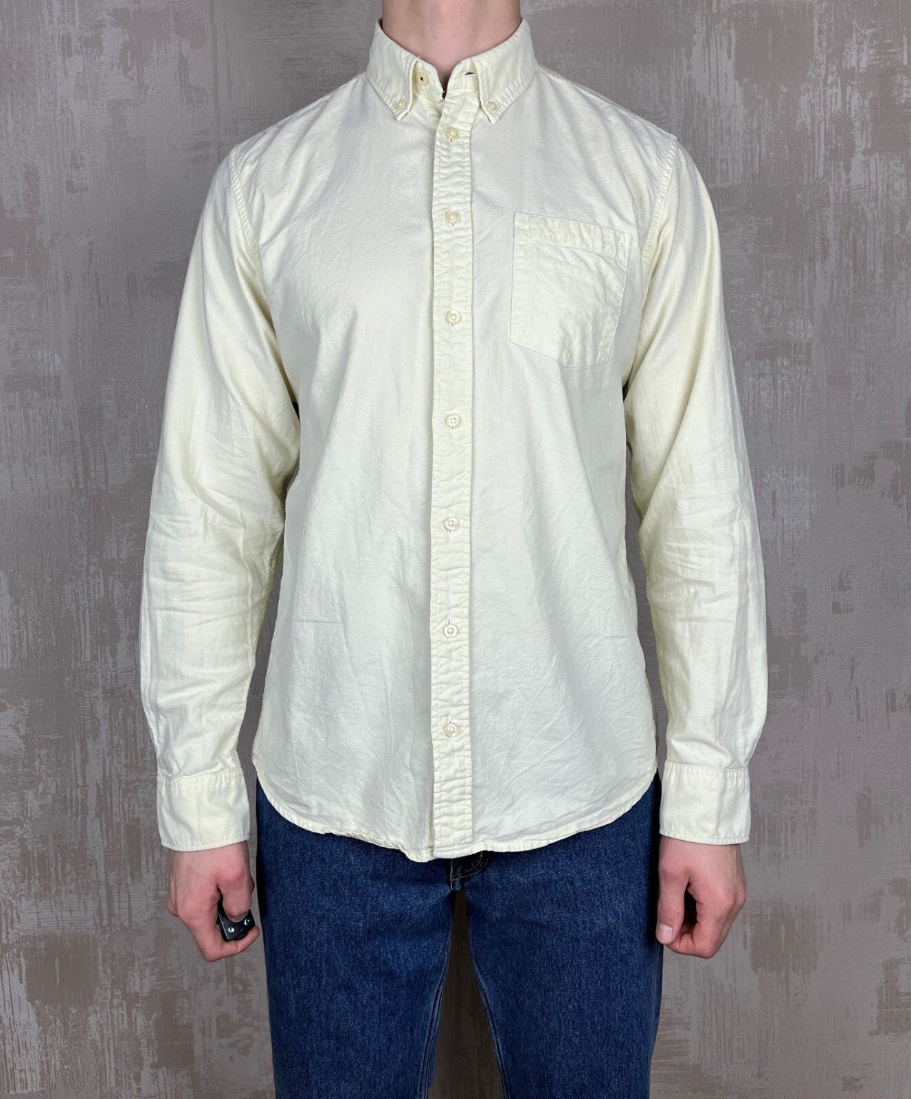 Other Dressmann Button Down Pocket Long Sleeve Shirt Light Yellow Size US L / EU 52-54 / 3 - 2 Thumbnail