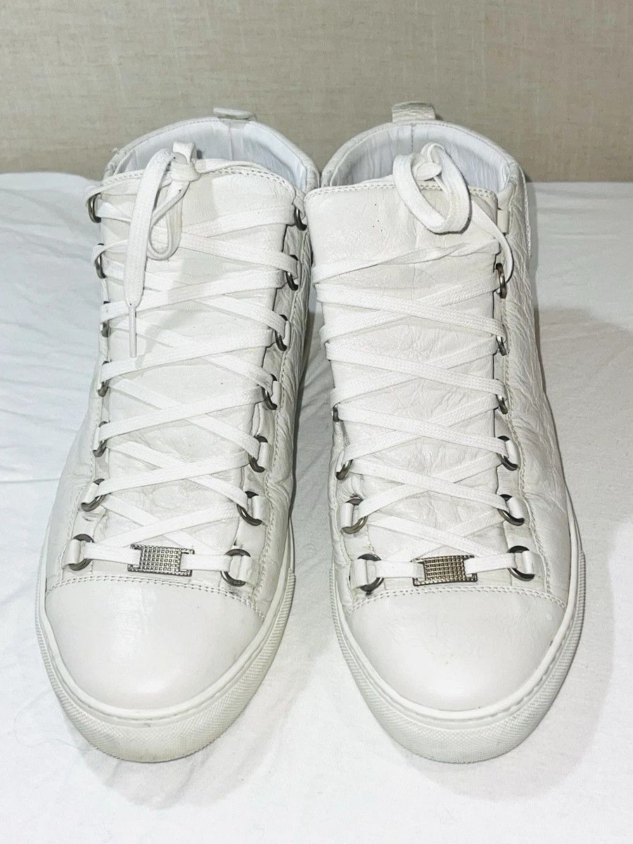 Balenciaga Balenciaga Arena White 10 Leather High Tops Lace Up Size US 10 / EU 43 - 11 Thumbnail
