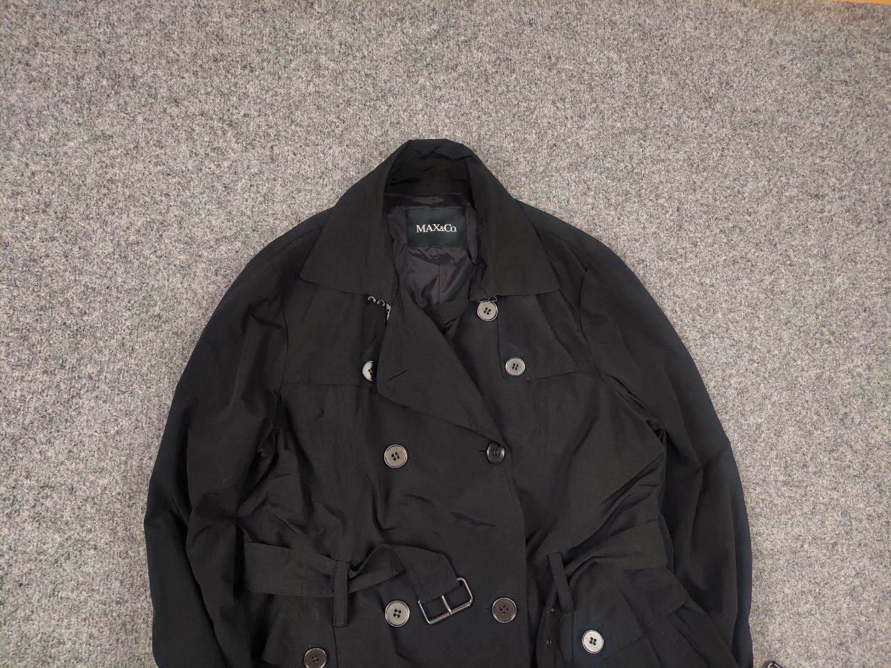 MAX&Co. MAX&co Design Max Mara long Trench coat Nylon Belt Jacket Size L / US 10 / IT 46 - 3 Thumbnail