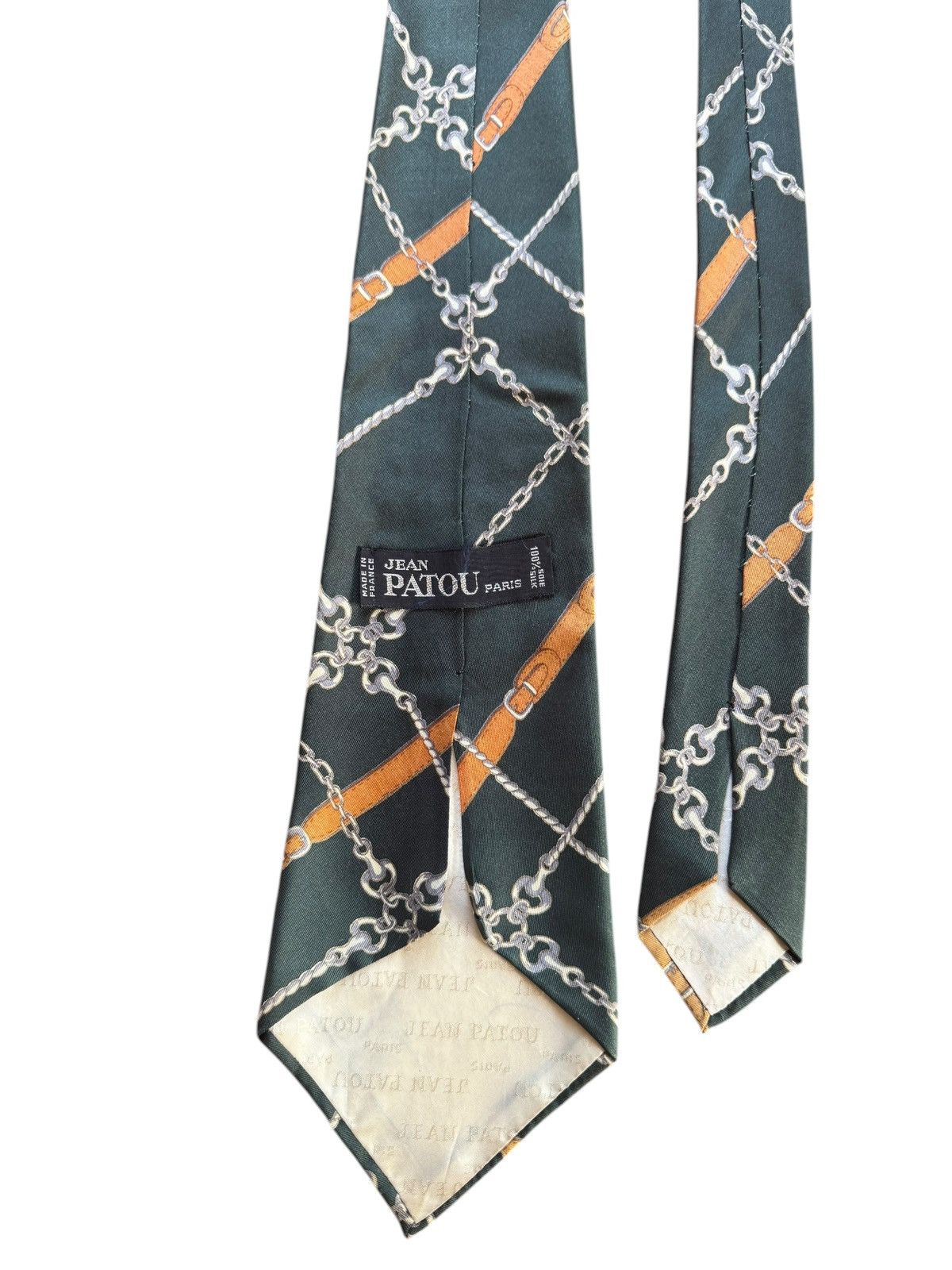Other Jean Patou Paris Vintage Green Chain Print Tie Size ONE SIZE - 3 Thumbnail