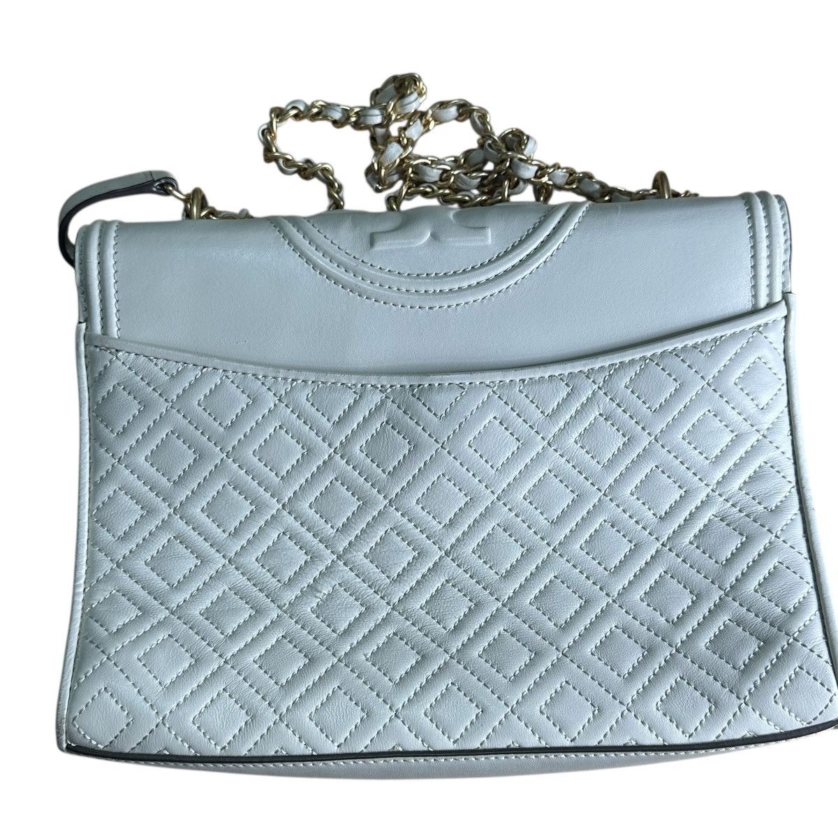 Tory Burch Tory Burch Fleming Cream Quilted Gold Chain Shoulder Bag Size ONE SIZE - 2 Thumbnail