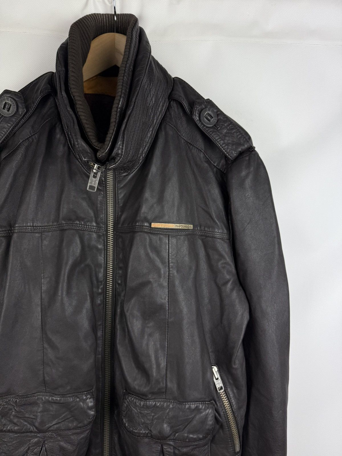Superdry Superdry Japan Men’s Leather Bomber Jacket Size XL Size US XL / EU 56 / 4 - 6 Thumbnail