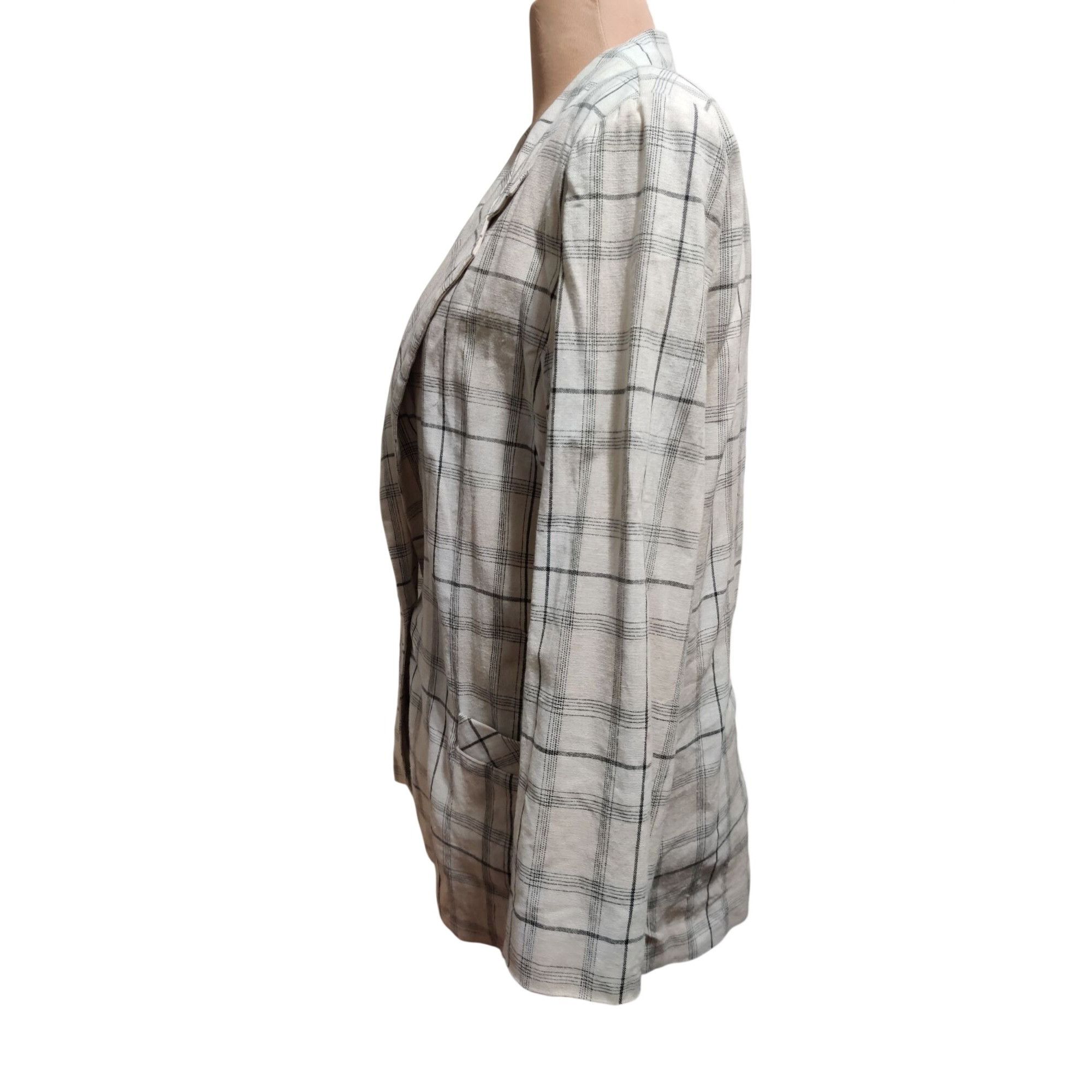 Vintage Vintage Plaid Blazer Size 14 Linen Cotton USA Union Made Jac Size XL / US 12-14 / IT 48-50 - 8 Thumbnail