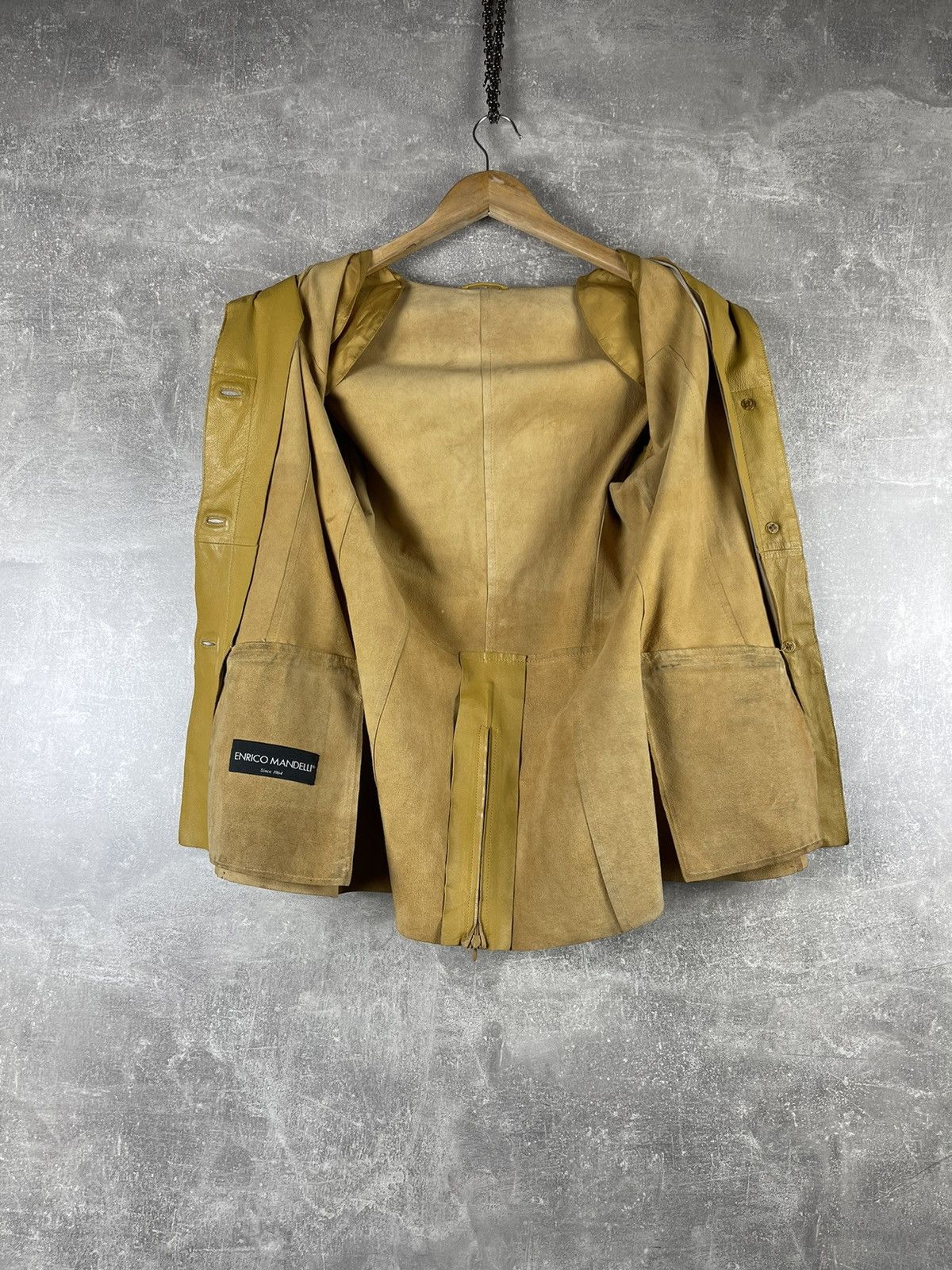Genuine Leather × Mandelli Enrico Mandelli Leather Yellow Jacket Coat Size M / US 6-8 / IT 42-44 - 10 Thumbnail