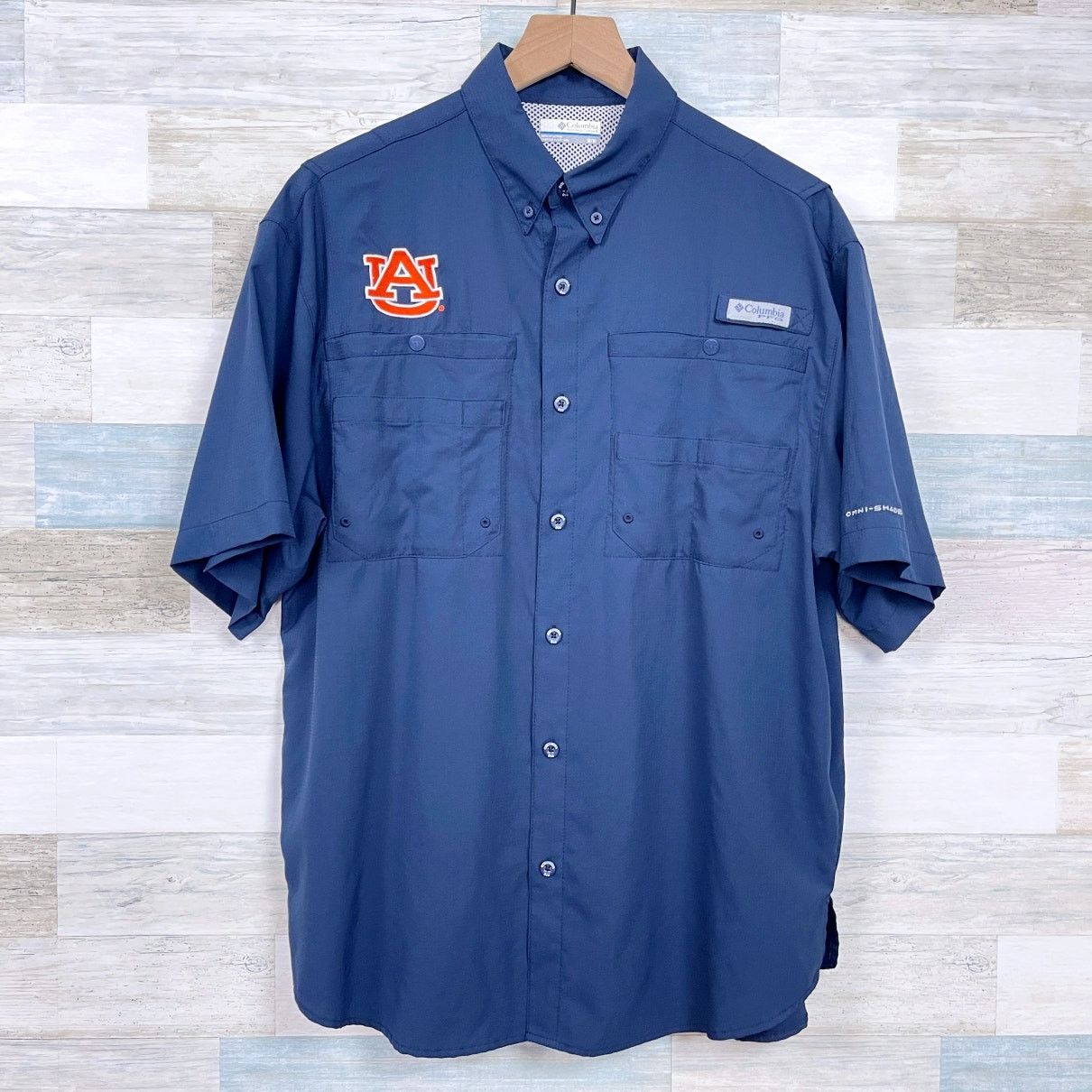 Columbia Auburn Tigers Columbia PFG Tamiami Fishing Shirt Blue Mens M Size US M / EU 48-50 / 2 - 1 Thumbnail