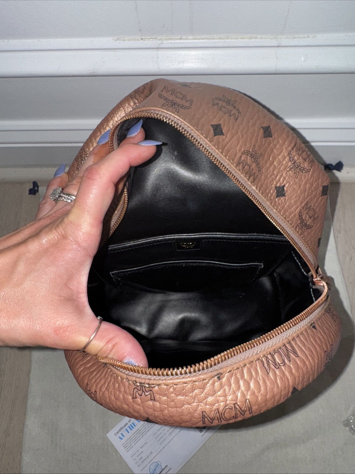 MCM MCM Viestos Small Limited Edition Metallic Bronze Backpack Size ONE SIZE - 11 Thumbnail