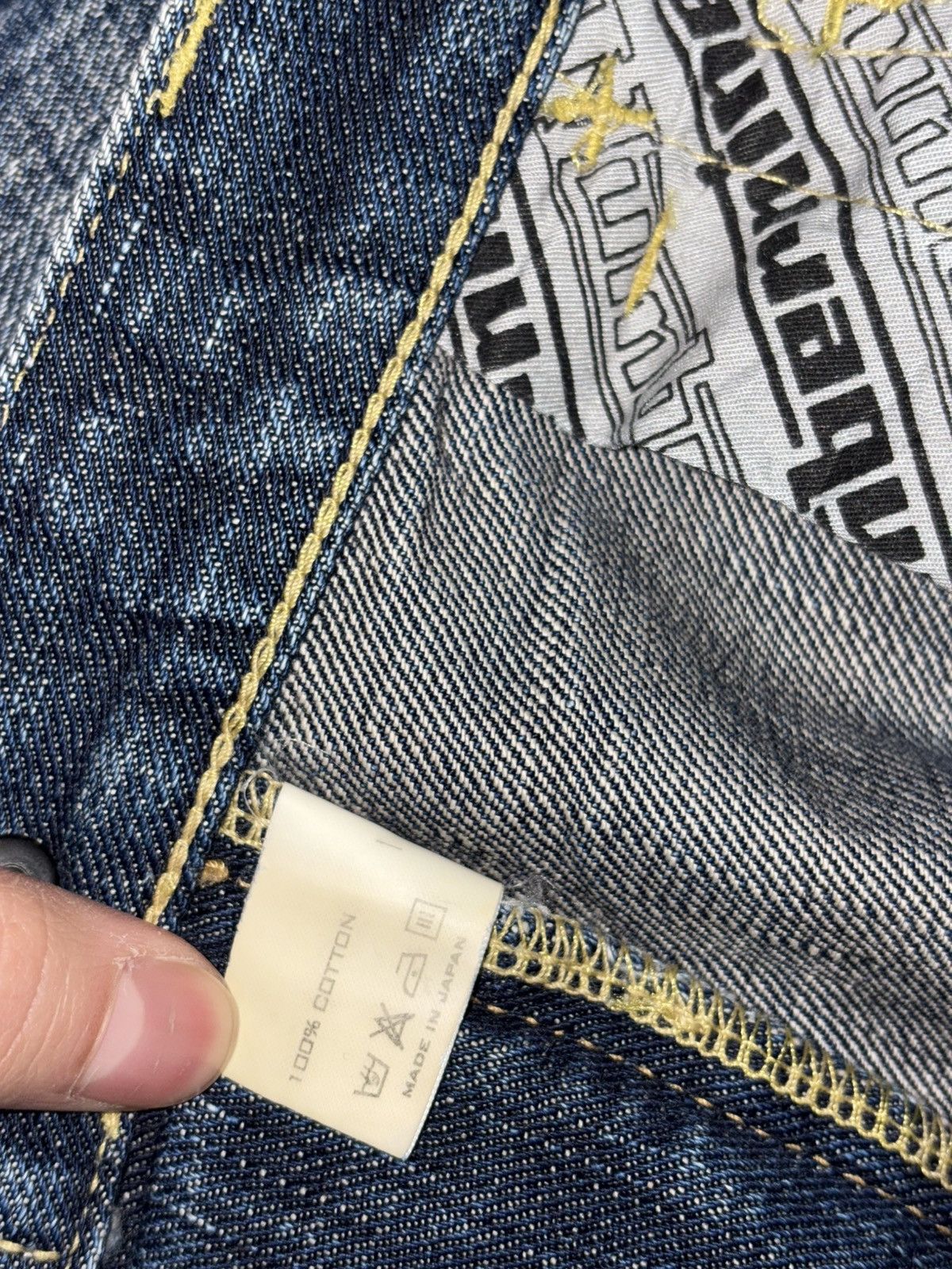 Number (N)ine SS05 Number Nine Nightcrawler Denim Patch stitching Red Yarn Size US 31 - 9 Thumbnail