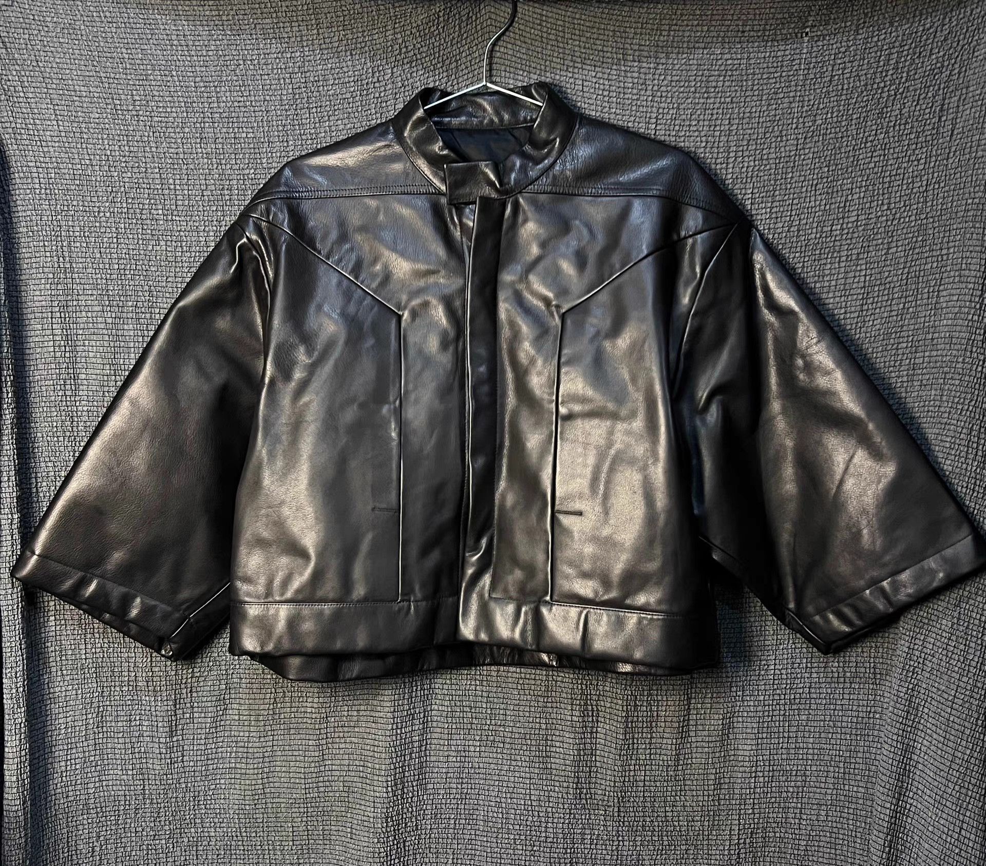 Rick Owens Rick Owens cropped oversized leather jacket Size S / US 4 / IT 40 - 1 Thumbnail