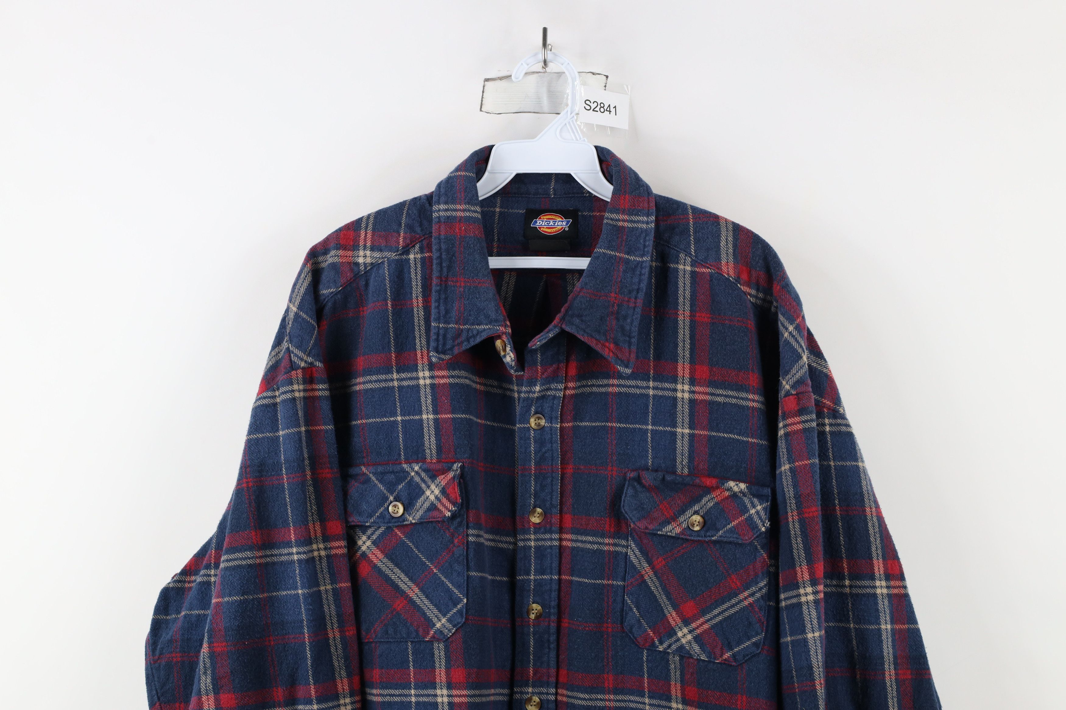 Dickies × Vintage Vintage Dickies Heavyweight Flannel Button Shirt Plaid Size US XXL / EU 58 / 5 - 2 Thumbnail