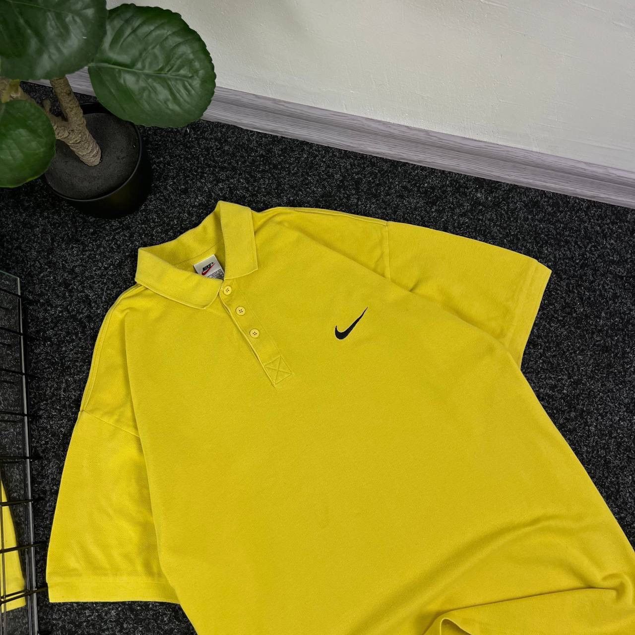 Nike Nike Polo Vintage Yellow Mini Swoosh Black Logo 90s Style Size US L / EU 52-54 / 3 - 2 Thumbnail