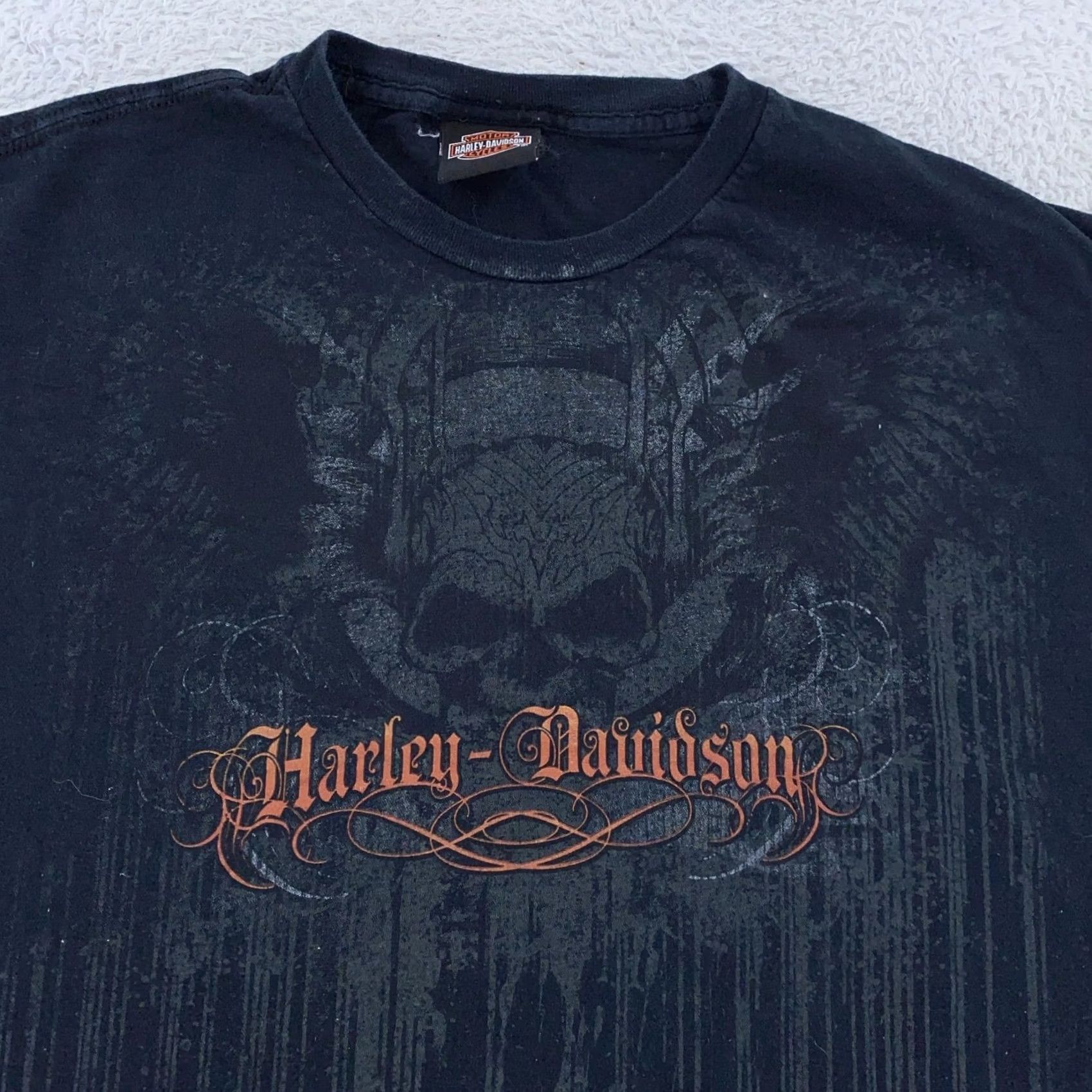 Harley Davidson Harley-Davidson Skull Biker T-Shirt Mens L Black Graphic Print Crew Neck Short Sleeve Cotton Size US L / EU 52-54 / 3 - 2 Thumbnail