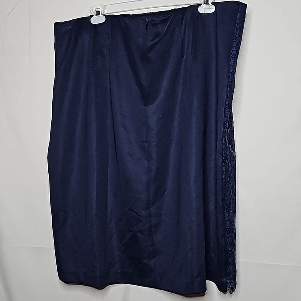 The Unbranded Brand NWOT Eloquii blue floral lace A-line skirt ruffles sz 22 Size 22" - 6 Thumbnail