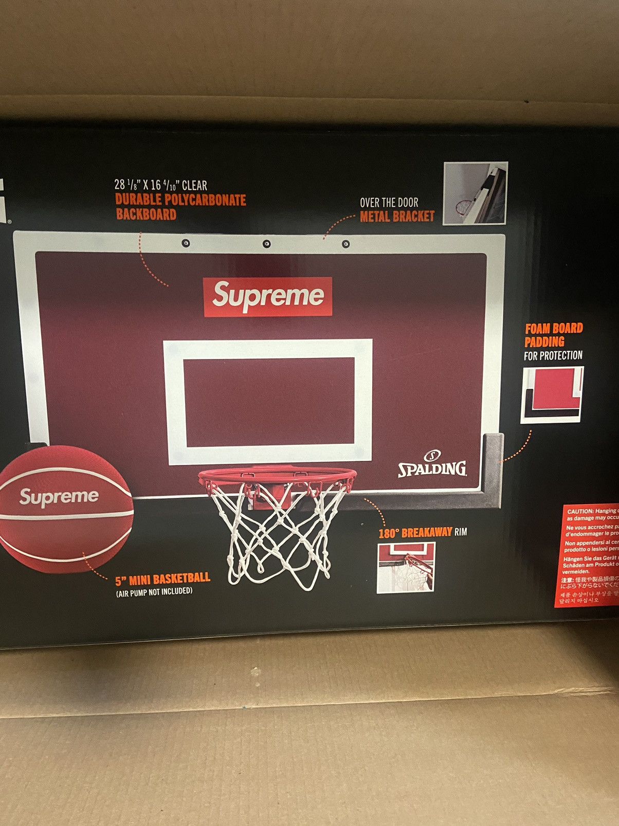 image of Supreme Spalding Mini Basketball Hoop In Hand in Red, Men's