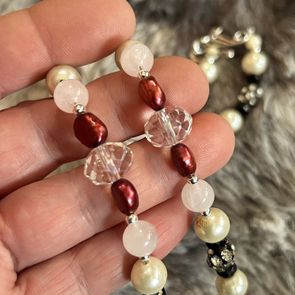Handmade Handcrafted pretty kitty cameo quartz honora pearl necklace Size ONE SIZE - 6 Thumbnail