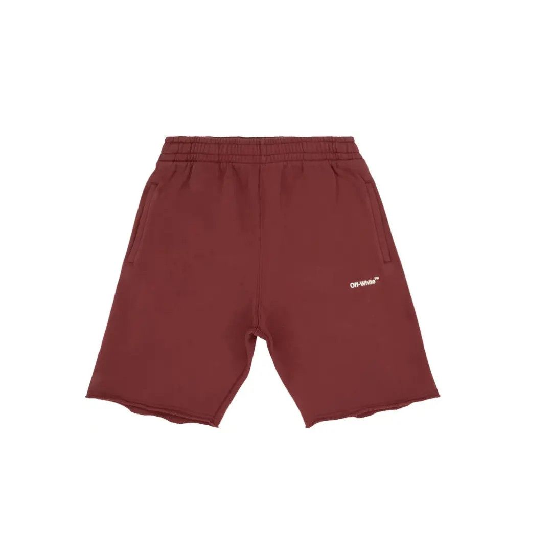Off-White o1gr1nt1124 Diag Helvetica Sweatshort in Barolo Size US 38 / EU 54 - 1 Thumbnail