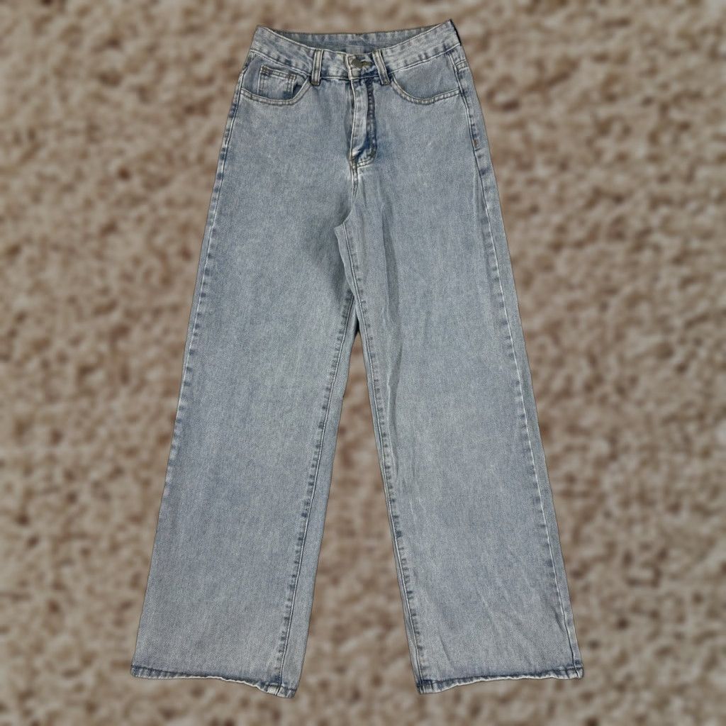 Shein SheIn Jeans Denim Wide-Leg XS Blue Acid Wash 28in Inseam Women’s Jeans 24in Waist Size 26" / US 2 / IT 38 - 1 Thumbnail