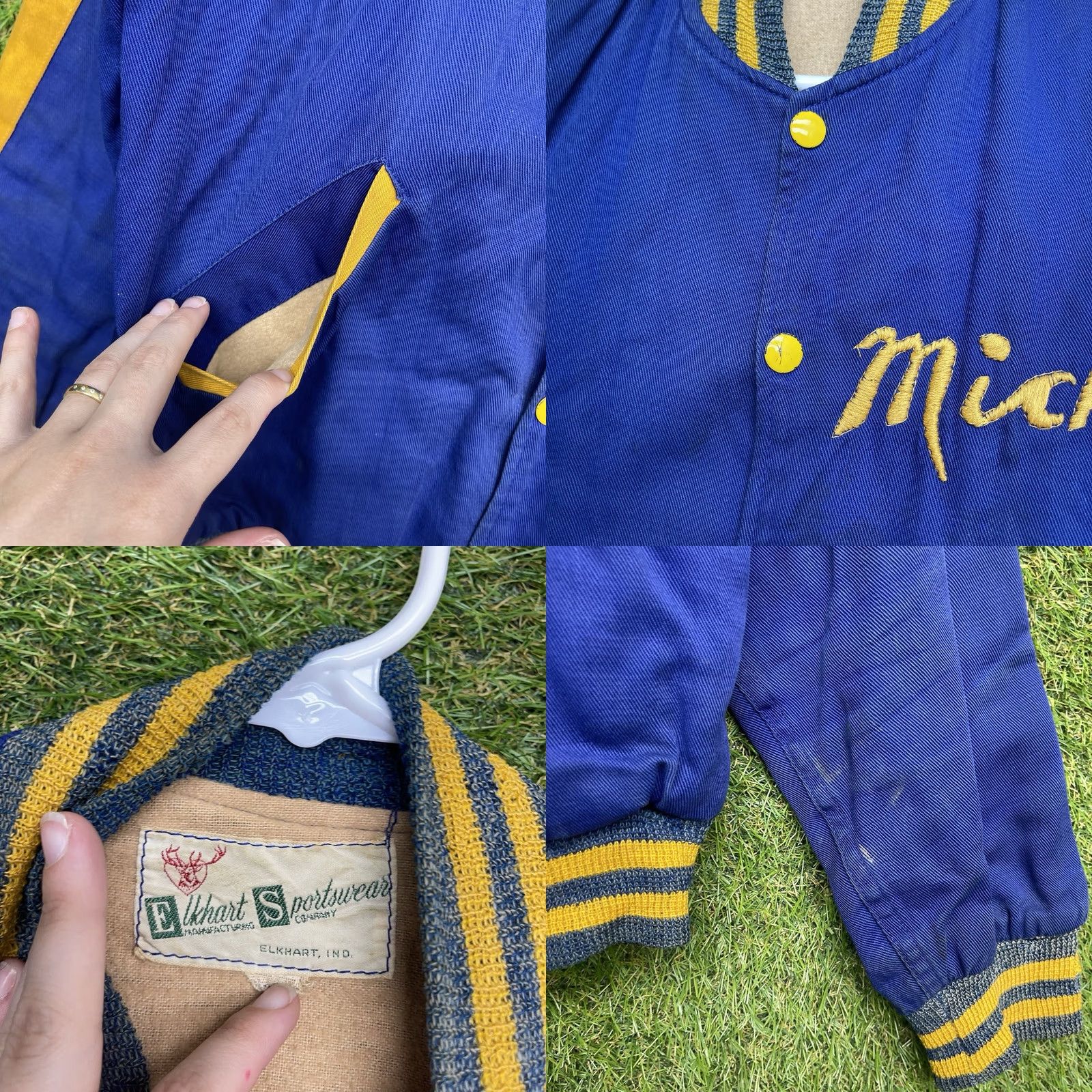 Vintage VINTAGE Joe Charles Sport Shop Chain Stitch Jacket Mens S Blue Gabardine Lined 1940s 50s Varsity College School Sports 40s Mens Size US S / EU 44-46 / 1 - 8 Thumbnail