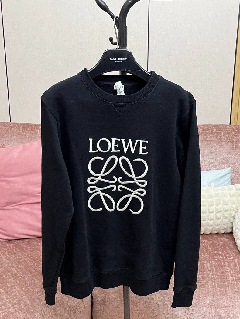 Loewe LOEWE Classic black embroidered hoodie Size L / US 10 / IT 46 - 1 Thumbnail