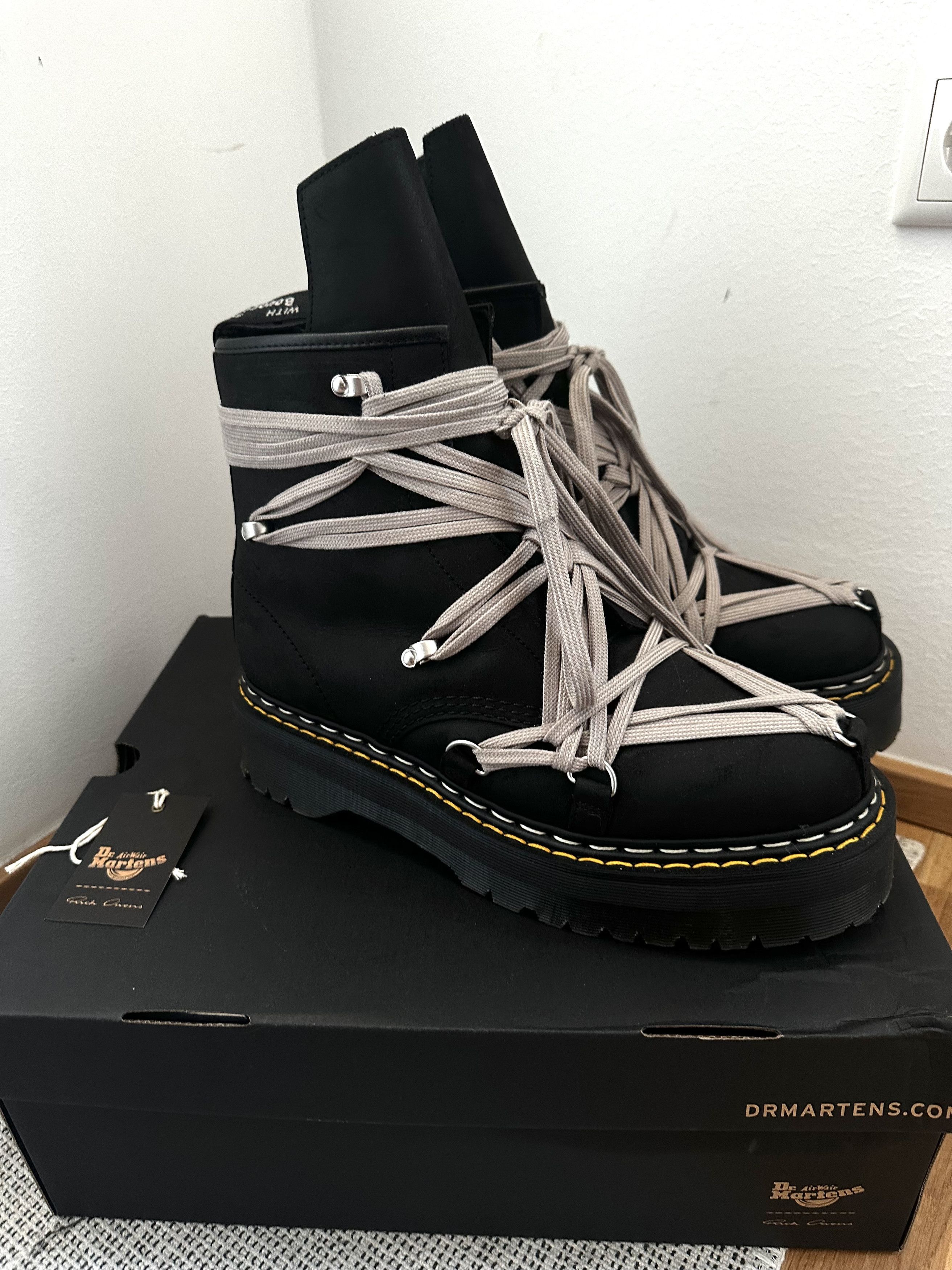 Dr. Martens × Rick Owens Rick Owens x Dr. Martens Megalace Quad RO Boots EU 44 Size US 11 / EU 44 - 3 Thumbnail