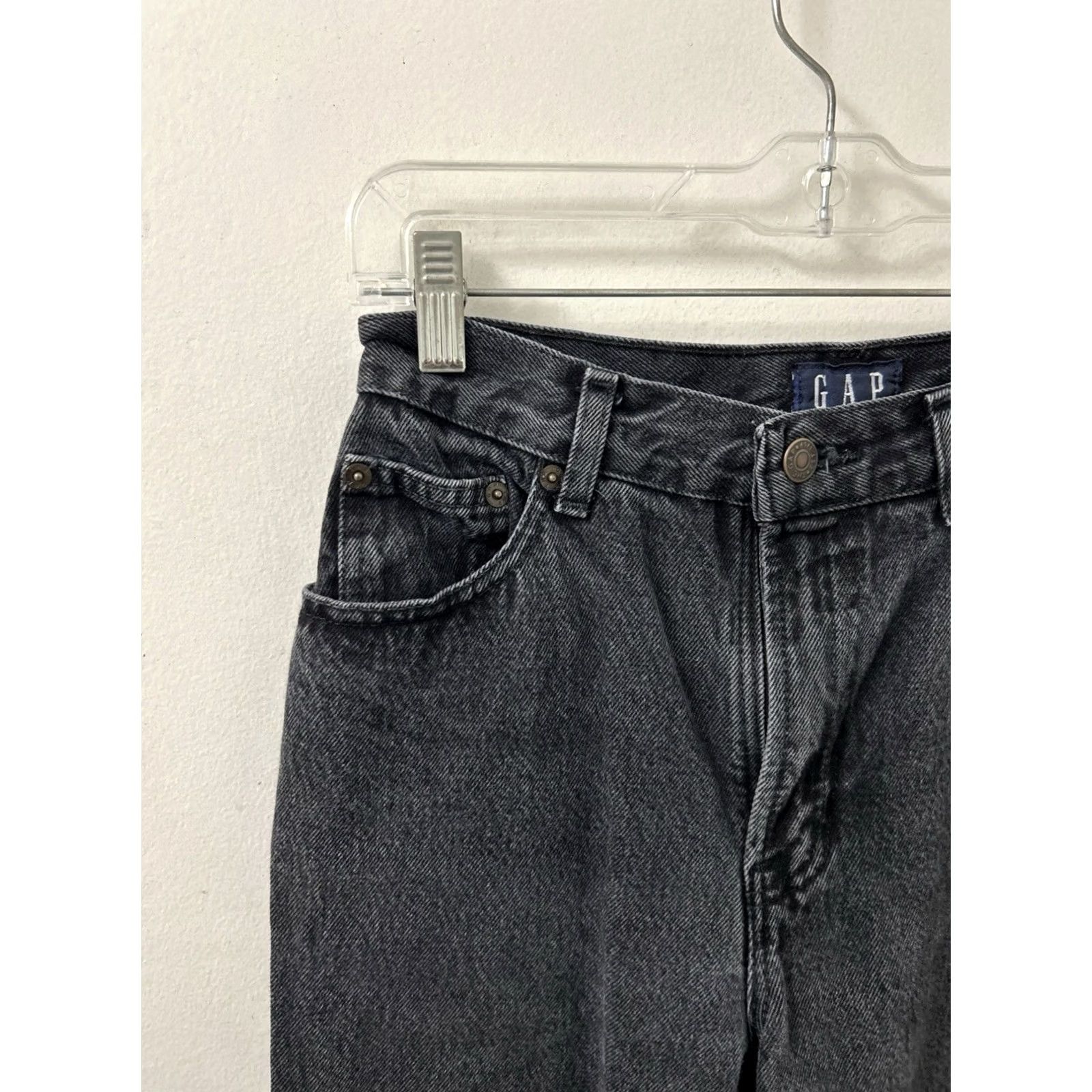 Gap VINTAGE Gap Jeans Womens 6 26x28 Black Slim Fit Ankle High Rise Denim Made In USA Size 28" / US 6 / IT 42 - 5 Thumbnail