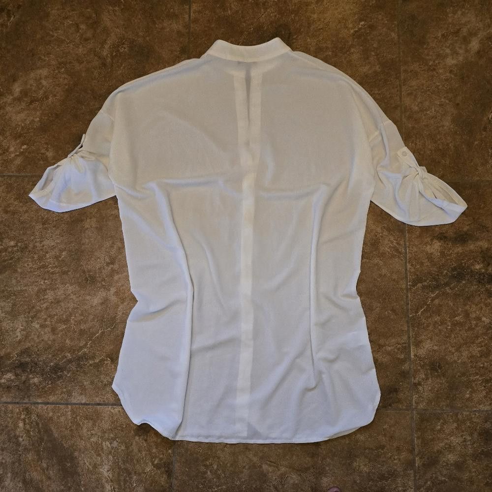 Boohoo White Classic Boohoo Button Down Blouse Size S / US 4 / IT 40 - 2 Thumbnail