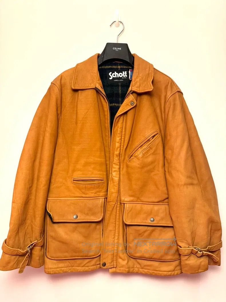 Schott Schott 1980's Hunter Leather Jacket Size US L / EU 52-54 / 3 - 1 Thumbnail