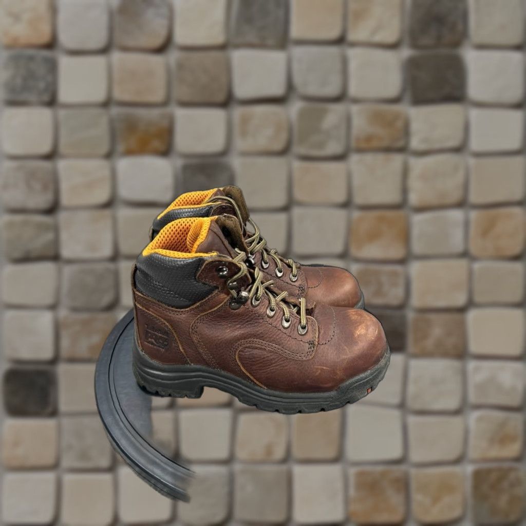 VINTAGE Timberland Pro Work Boots Womens Size M Brown Leather