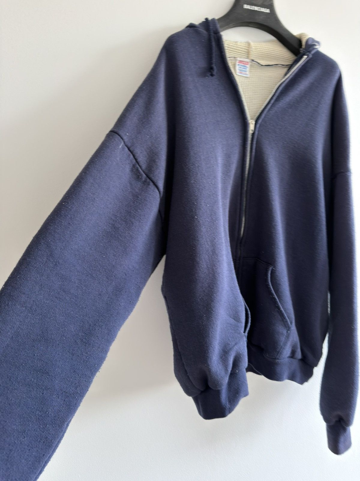 Russell Athletic *RARE* 1980s 80s VINTAGE THERMAL LINED HOODIE ZIP UP JERZEES Size US XXL / EU 58 / 5 - 4 Thumbnail