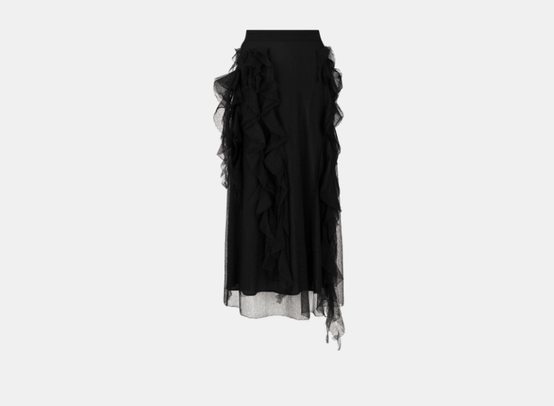 Dior o1w1db11225 424J21 Skirt with Ruffles in Black Size 27" / US 4 / IT 40 - 1 Thumbnail