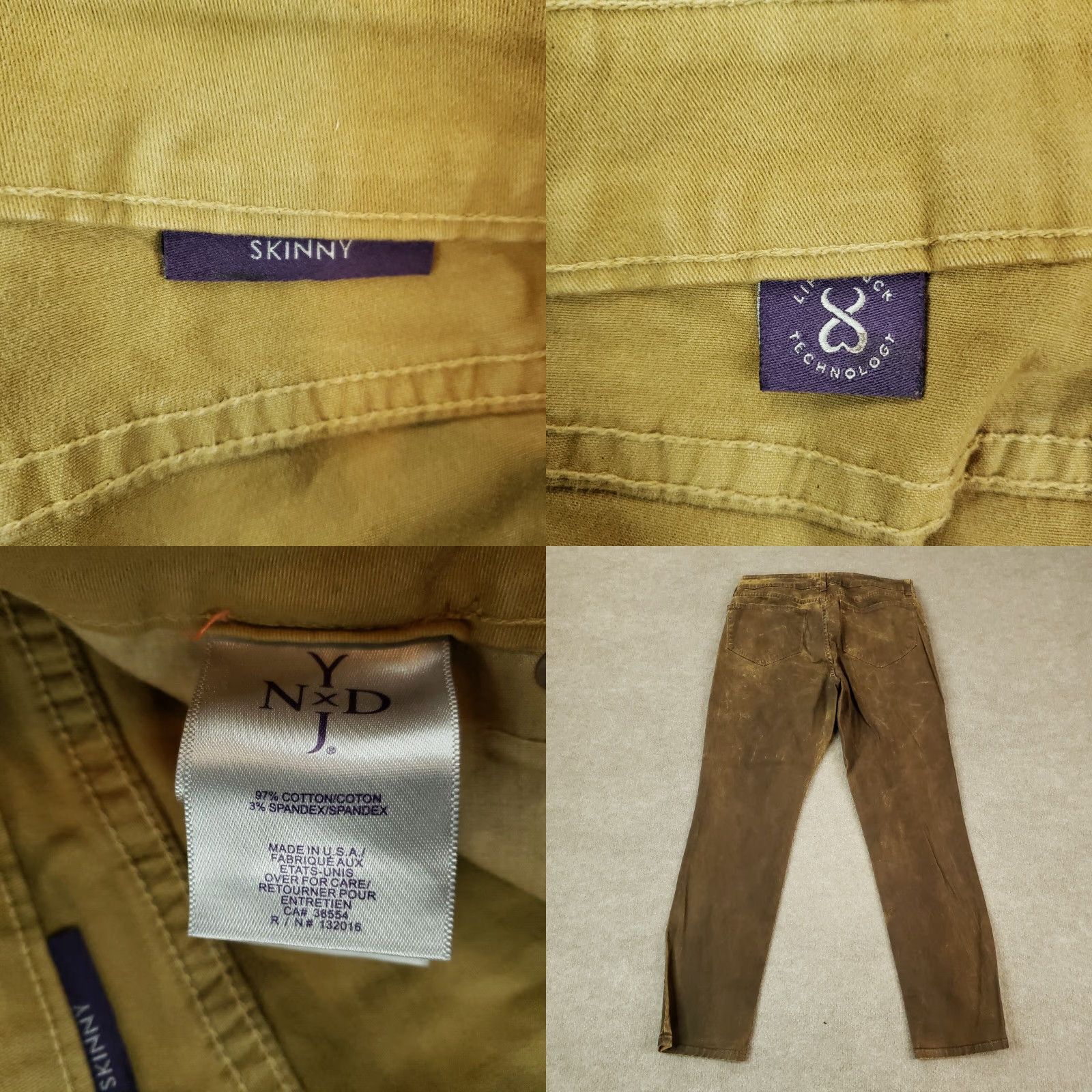NYDJ NYDJ Brown Skinny Leg Pants Womens Size 14 32x30 Comfort Stretch Size 36" / US 14 / IT 50 - 8 Thumbnail