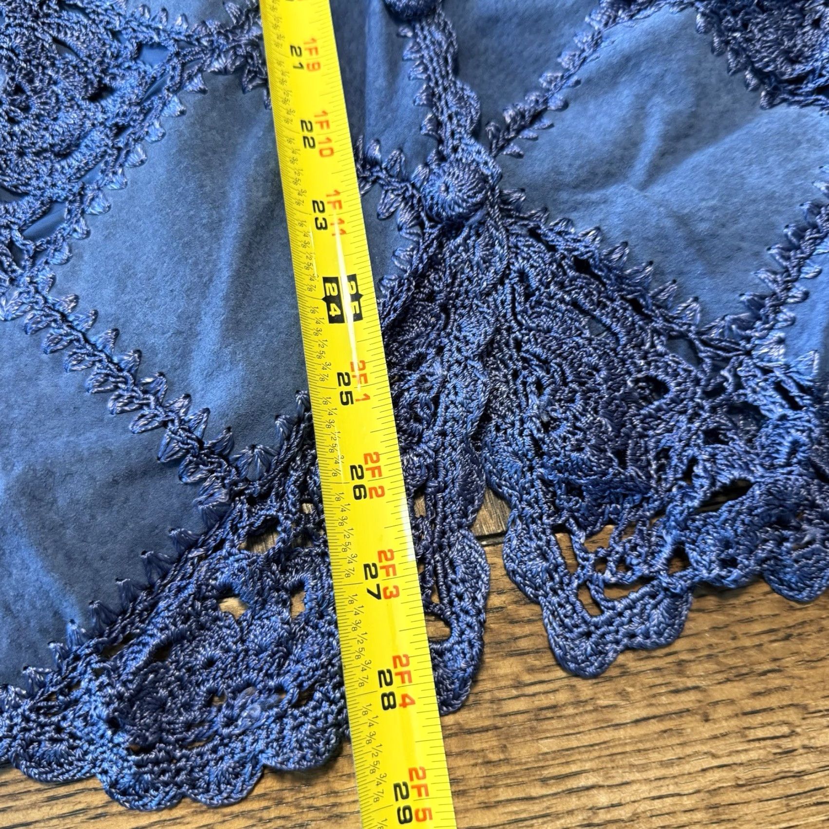 Vintage **Blue XL Suede Leather Jacket Crochet Trim Western Boho Style New** User: Blue XL Suede Leather Jacket Crochet Trim Western Boho Style New Size XL / US 12-14 / IT 48-50 - 7 Thumbnail