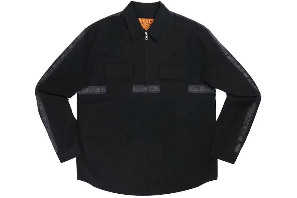 Fuck The Population FTP Logo Tape Zip Up Work Shirt Black Size US M / EU 48-50 / 2 - 9 Thumbnail