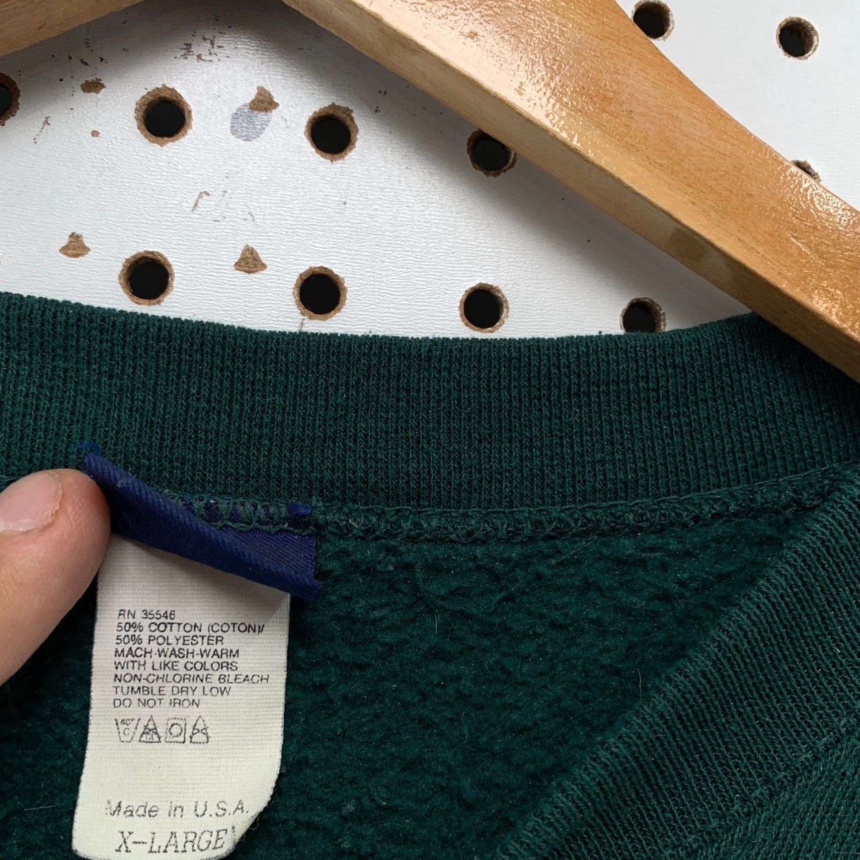 Vintage VINTAGE Honors Fleece Sweatshirt Crewneck Green Mens XL 90s United States Made In Usa Size US XL / EU 56 / 4 - 3 Thumbnail