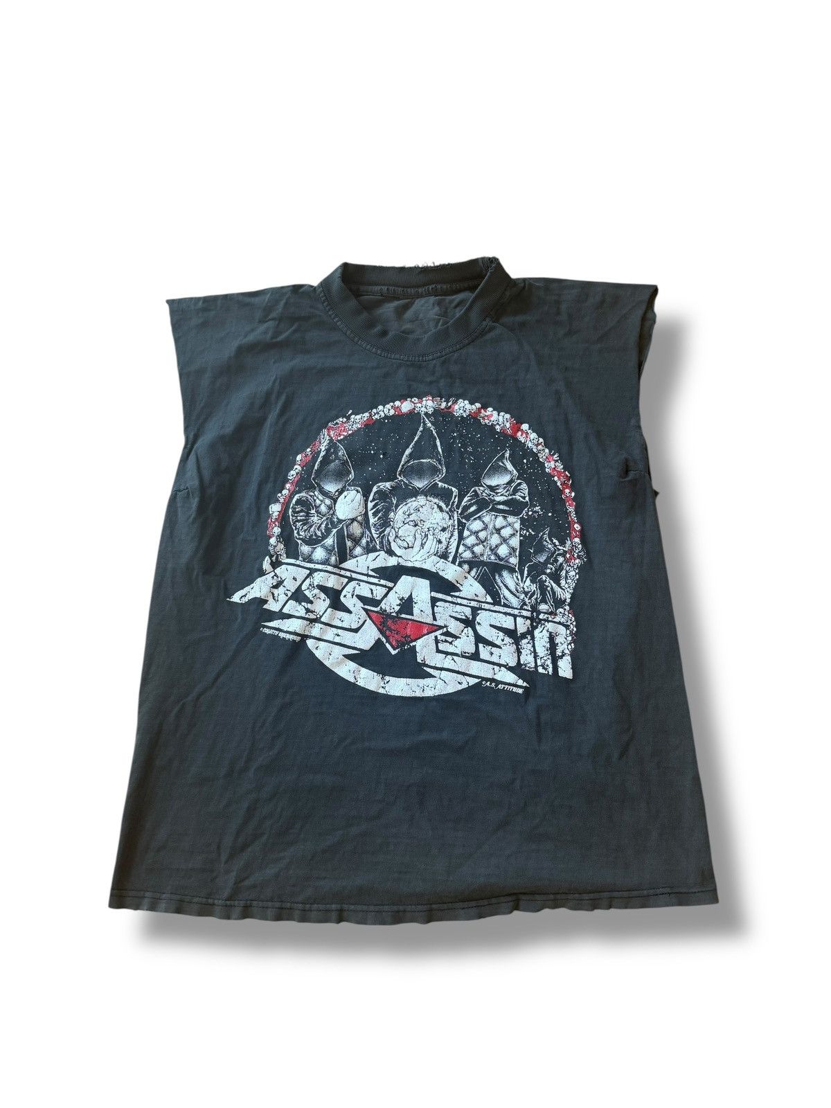 Rap Tees *RARE* 90s VINTAGE DISTRESSED THRASHED ASSASSIN FRENCH RAP Size US L / EU 52-54 / 3 - 1 Thumbnail