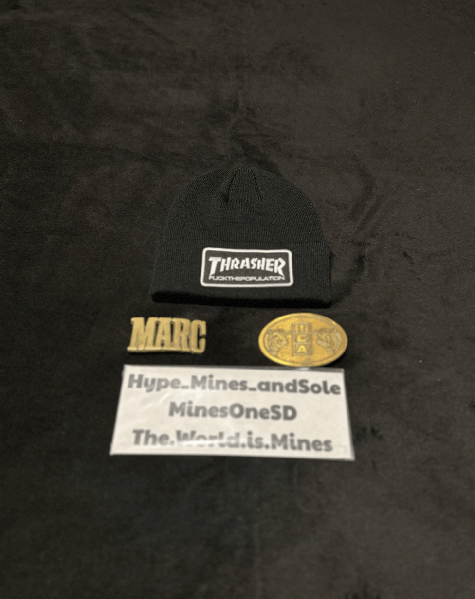 Fuck The Population × Thrasher NEW FTP x Thrasher Logo Beanie - Black Size ONE SIZE - 2 Thumbnail
