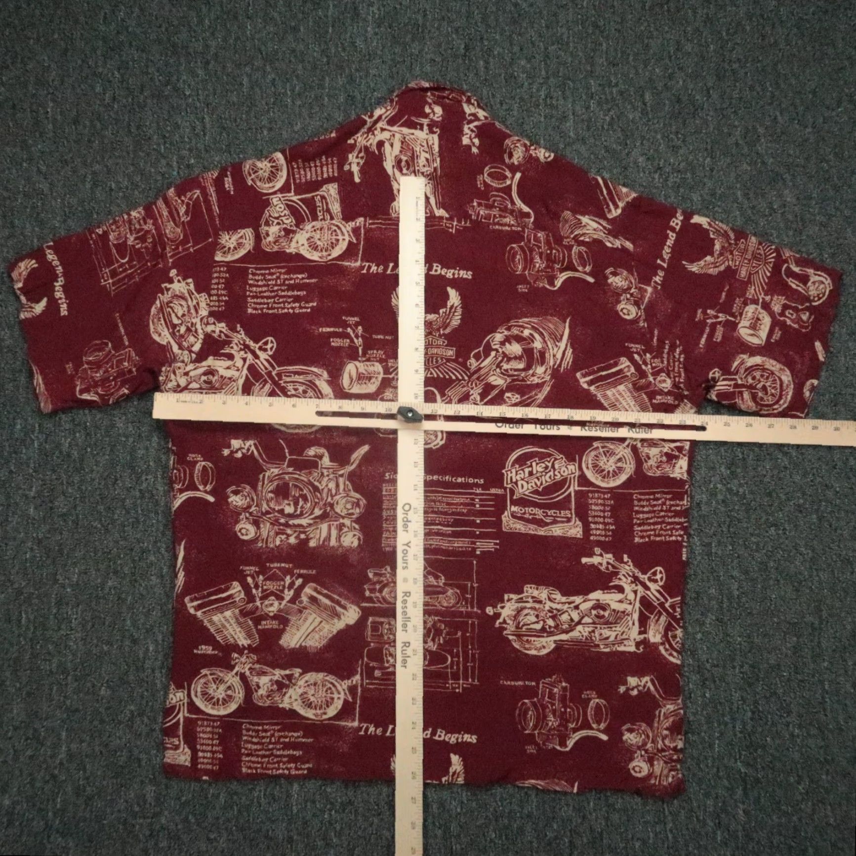 Harley Davidson VINTAGE Harley-Davidson Shirt Men M Red Short Sleeve Button-Up Geometric Vest Style USA M Size US M / EU 48-50 / 2 - 7 Thumbnail