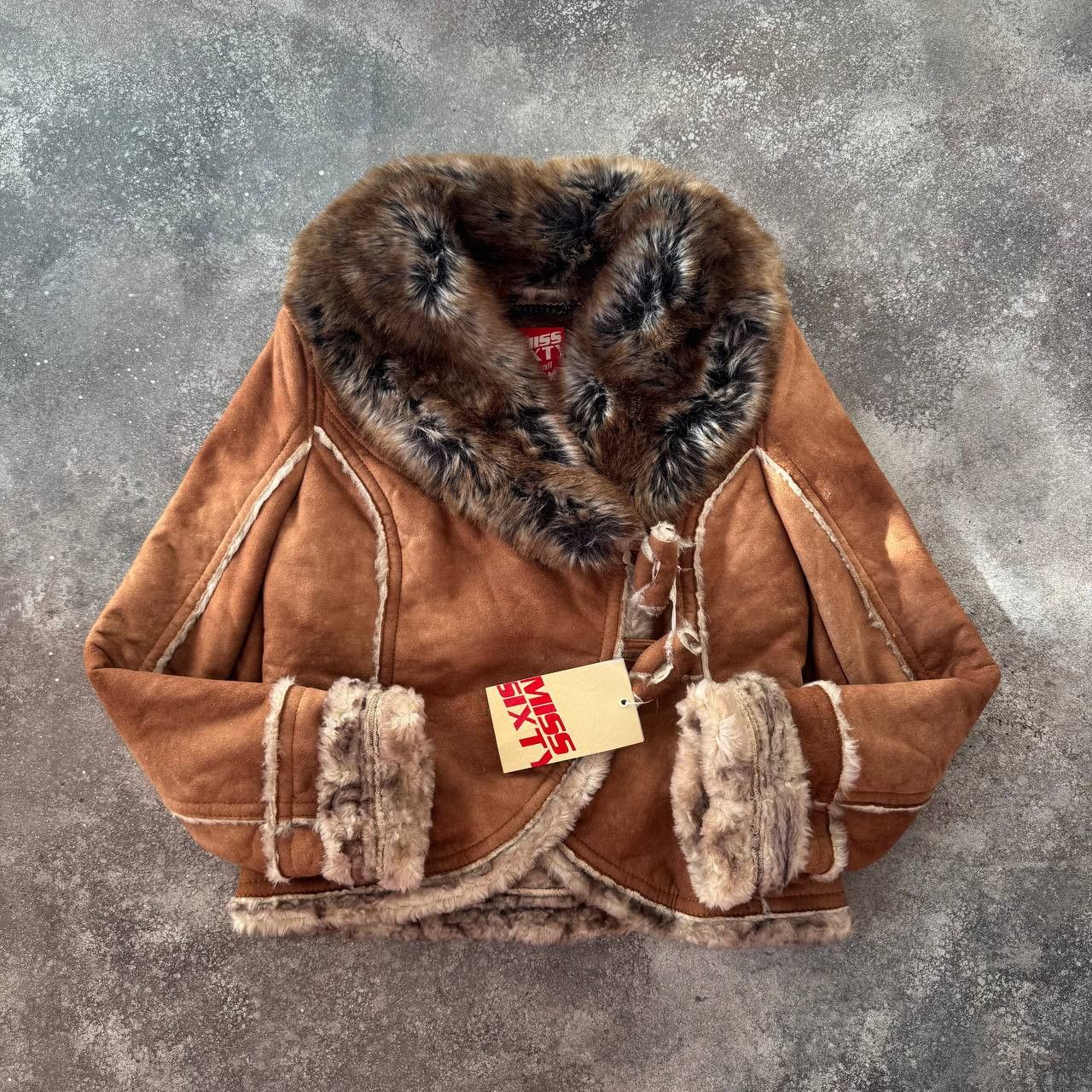 Miss Sixty Y2K Vintage Faux Fur Washed Sheepskin Jacket