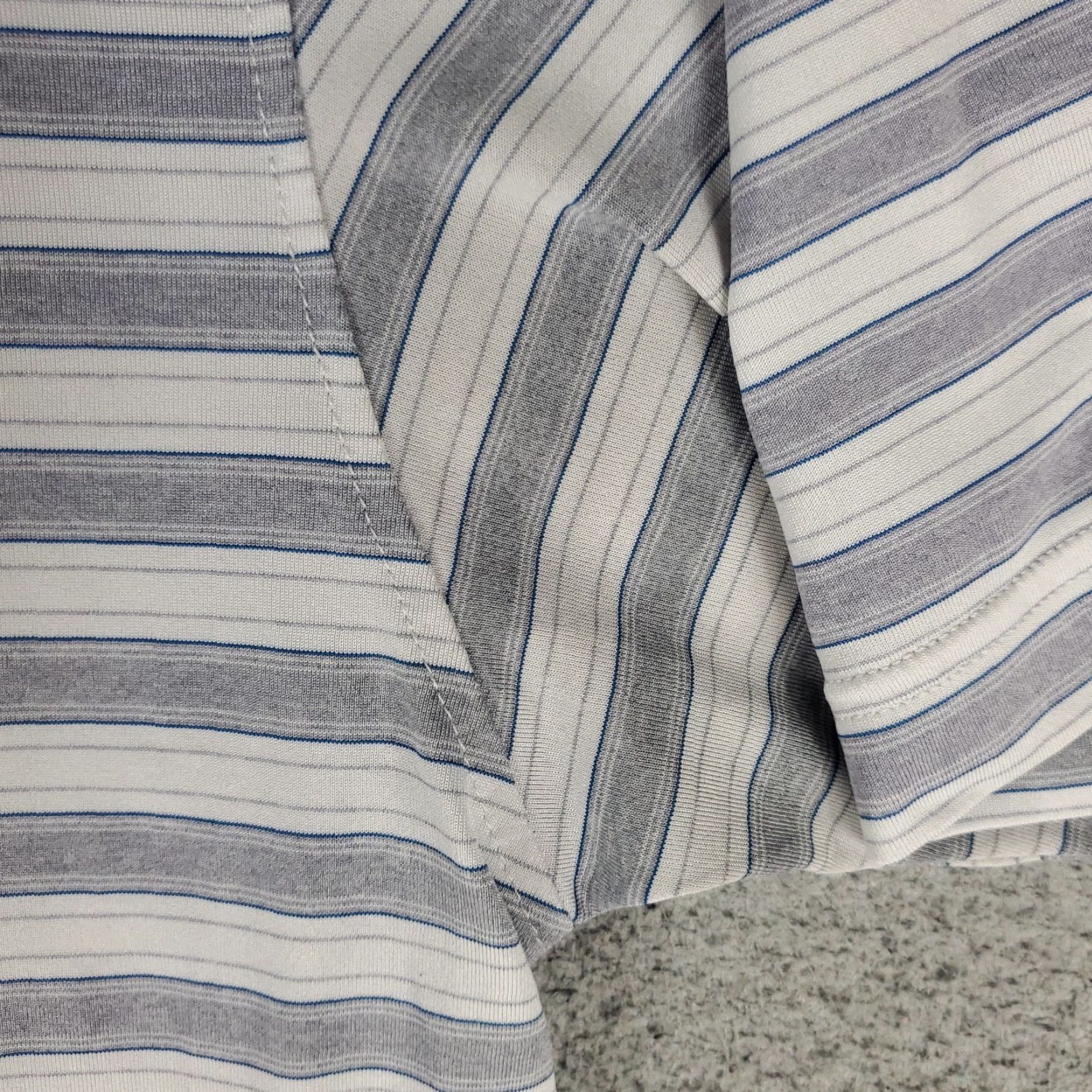 Footjoy FootJoy Polo Shirt Mens M Gray Striped Button Collared Short Sleeve Casual Golf - Polyester Size US M / EU 48-50 / 2 - 4 Thumbnail