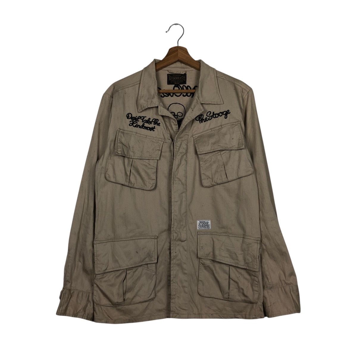 Japanese Brand 📌Vintage Stooge & Co Biker Jacket Big Logo Cafe Racer Size US S / EU 44-46 / 1 - 2 Thumbnail